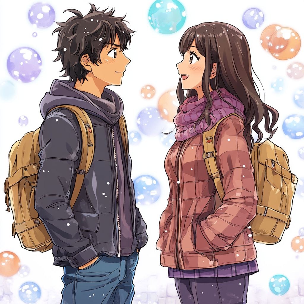 Anime, Long hair, Cartoon, CG artwork, Brown hair, Animation, Hime cut, Love, Fiction, Animated cartoon, Romance
