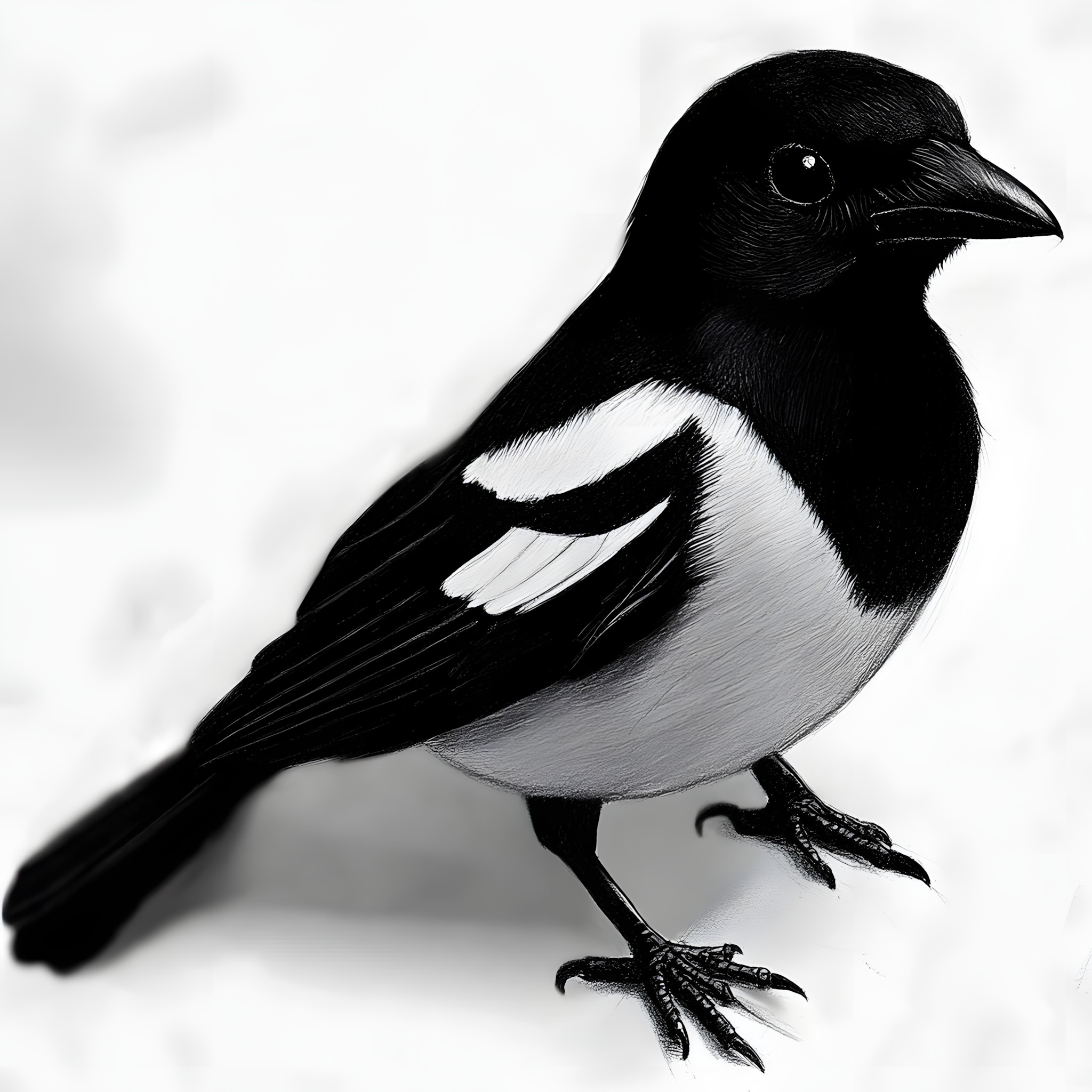 Bird, Beak, Black, Magpie, Eurasian magpie, Black-billed magpie, Wing, Grey, Feather, Crow family, Black and white, Songbirds, Passerine, Old world flycatchers, Tail