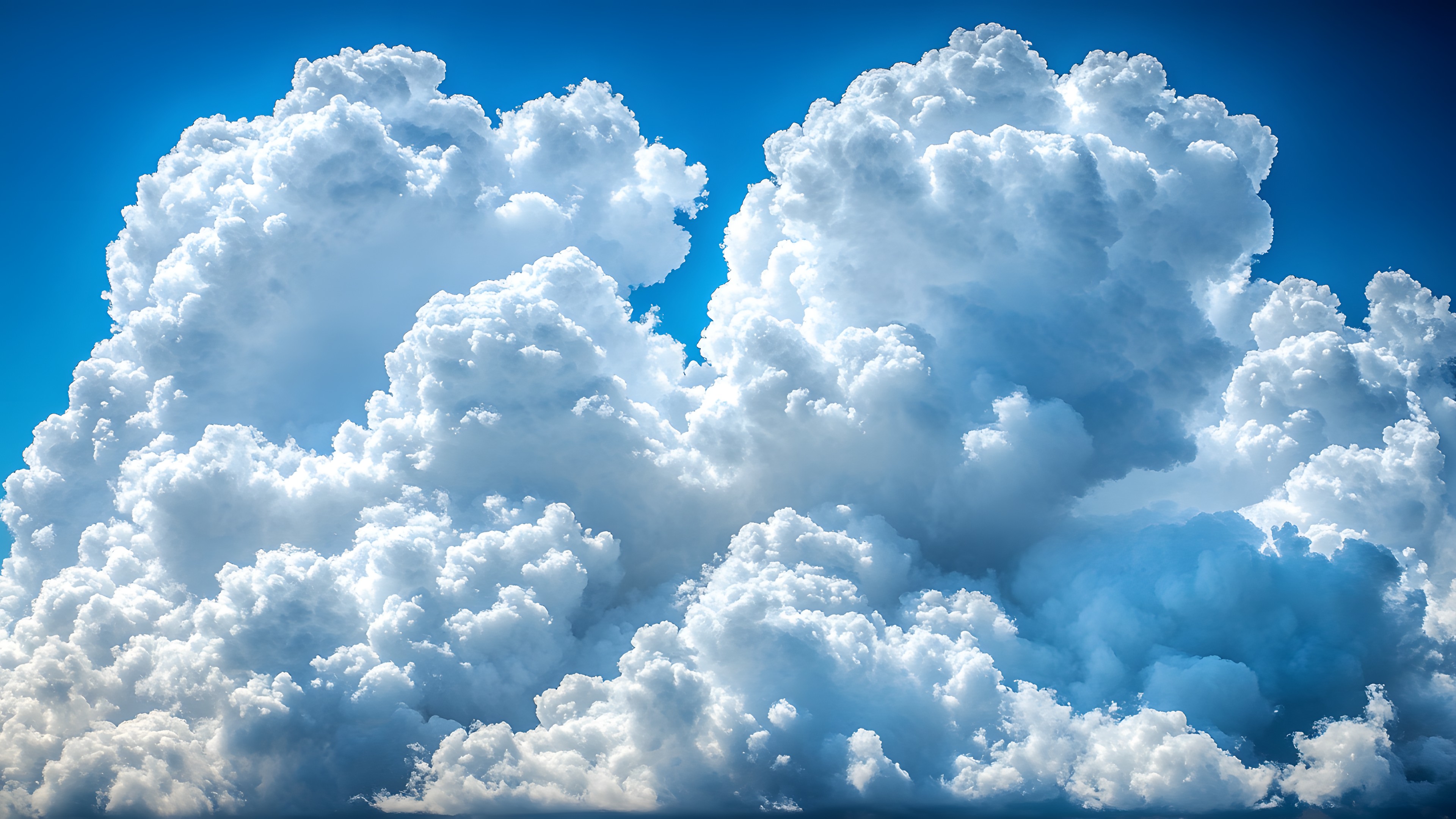 Cloud, Blue, Sky, Daytime, Cumulus, White, Meteorological phenomenon, Sunlight, Symmetry