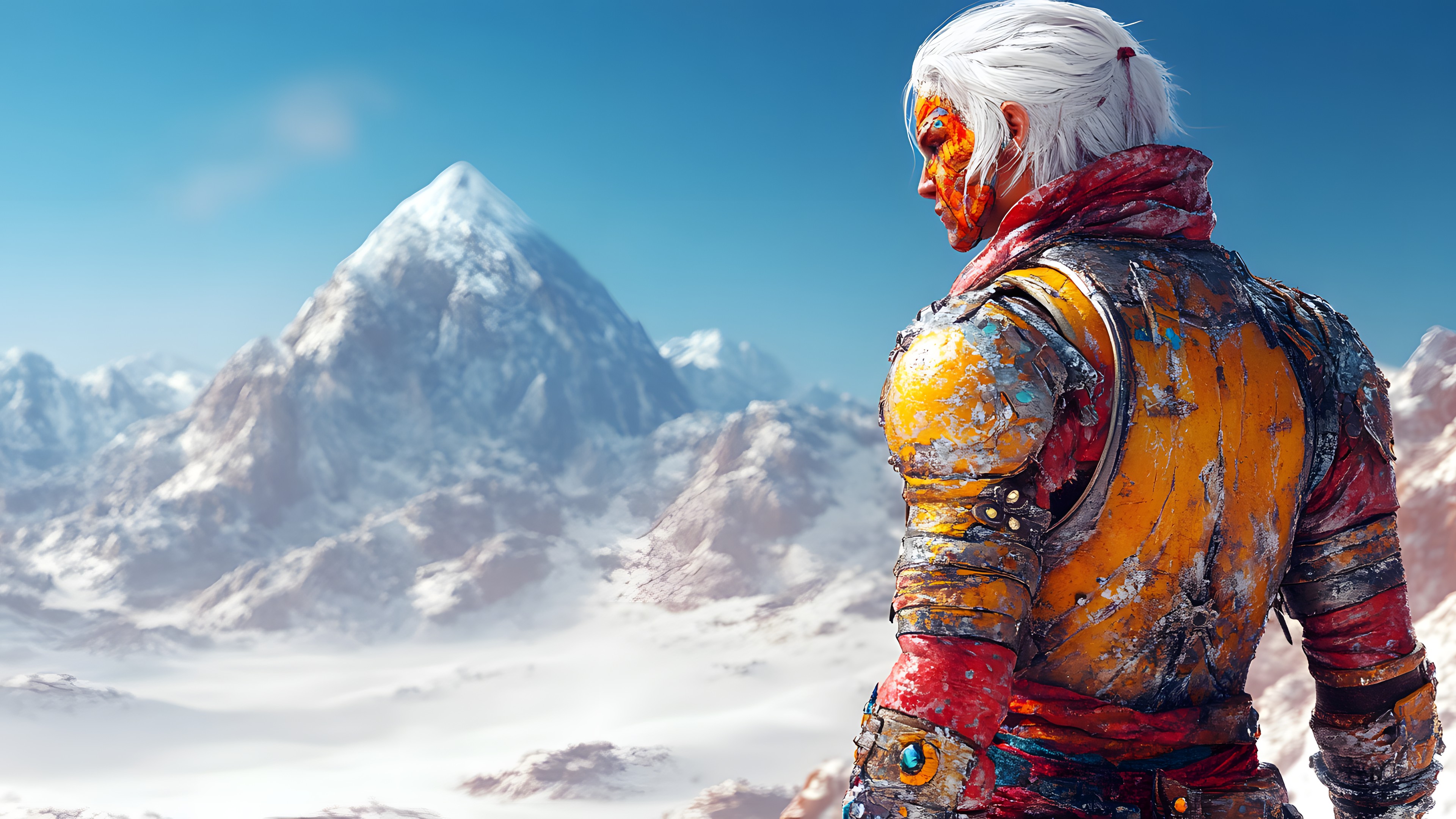 Fictional character, Snow, Winter, Armour, Animation, PC game, Digital compositing, CG artwork, Hero, Freezing, Glacial landform