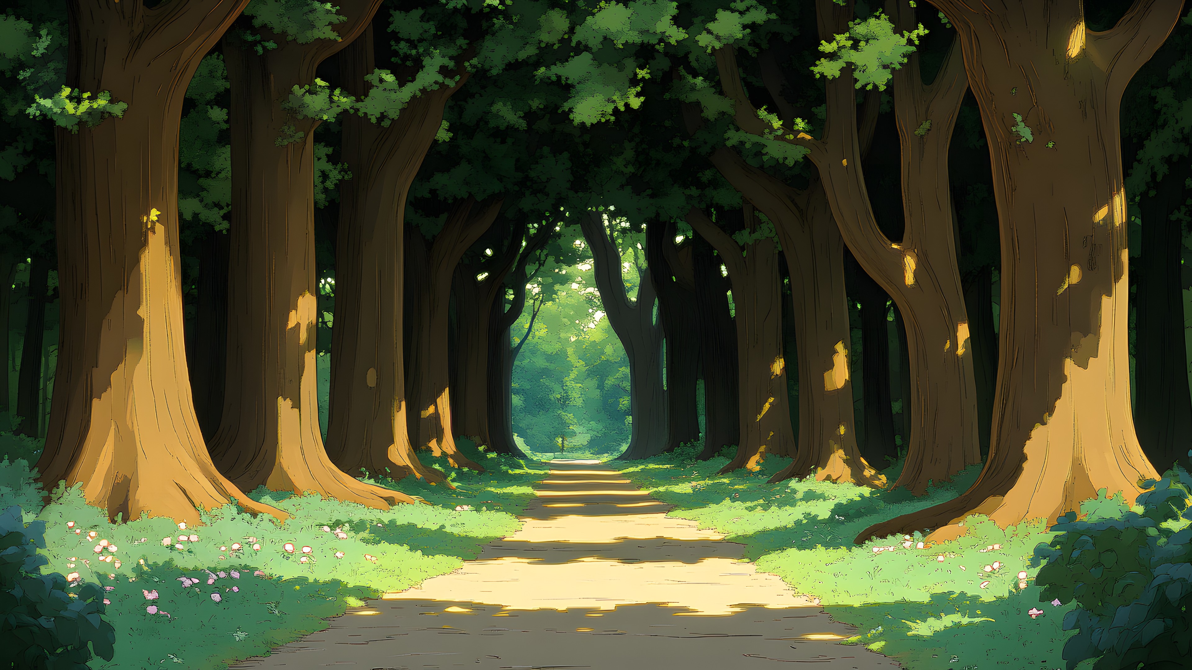 Forest, Woody plant, Animation, Jungle, Old-growth forest, Northern hardwood forest, Animated cartoon, Temperate broadleaf and mixed forest, Shadow