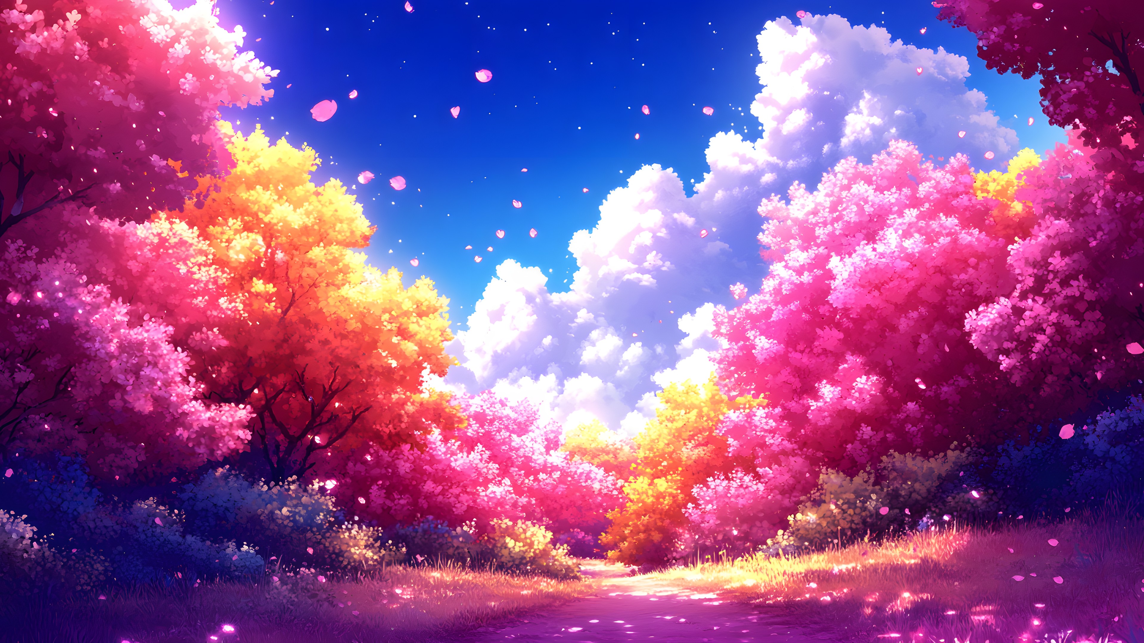 Pink, Purple, Meteorological phenomenon, Blossom, Graphics, Animation