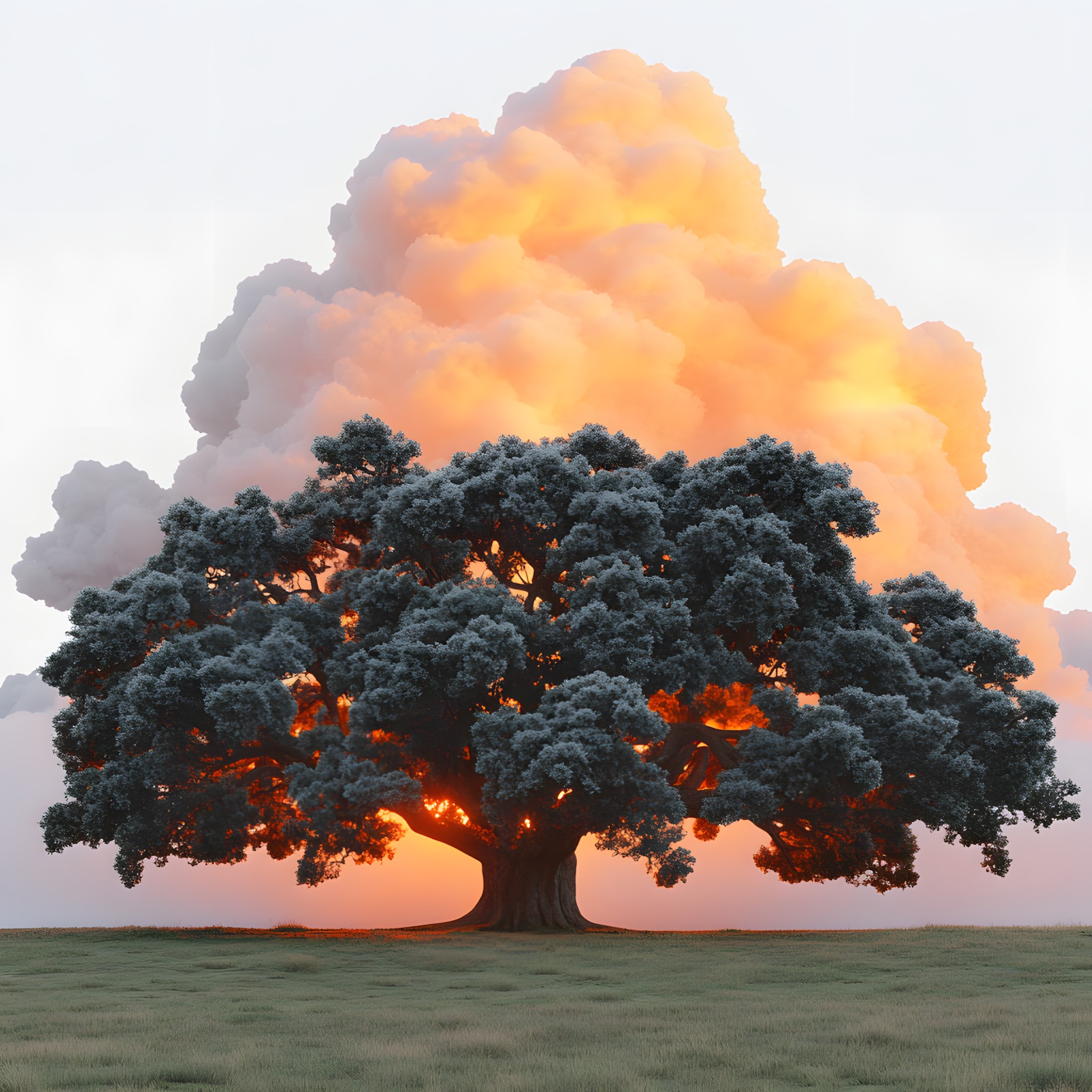 Nature, Landscape, Ecoregion, Orange, Woody plant, Heat, Smoke, Pollution, Savanna, Hinterland, Explosion