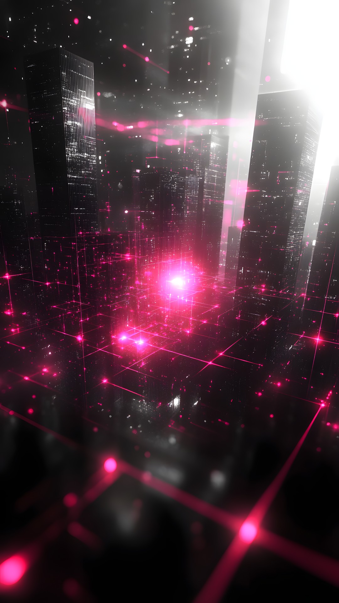 Red, Pink, Purple, Night, Lens flare, Graphics, Neon, Visual Effect Lighting, Graphic design