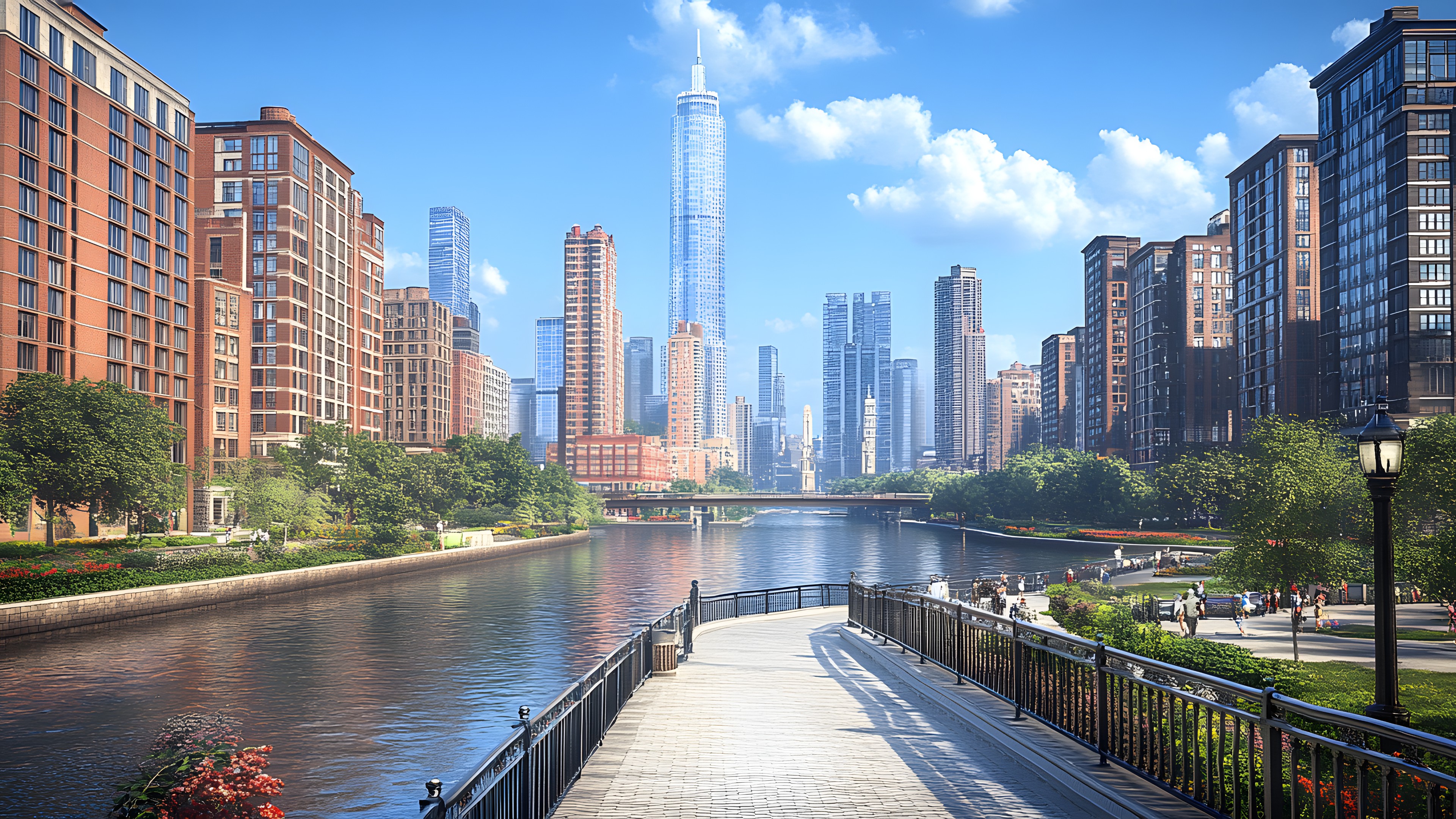 Water, Body of water, Skyscraper, City, Building, Metropolitan area, Urban area, High-rise building, Waterway, Channel, Neighbourhood, Tower, Metropolis, Cityscape, Commercial building, Condominium, Human settlement, Bank, Urban design, Skyline