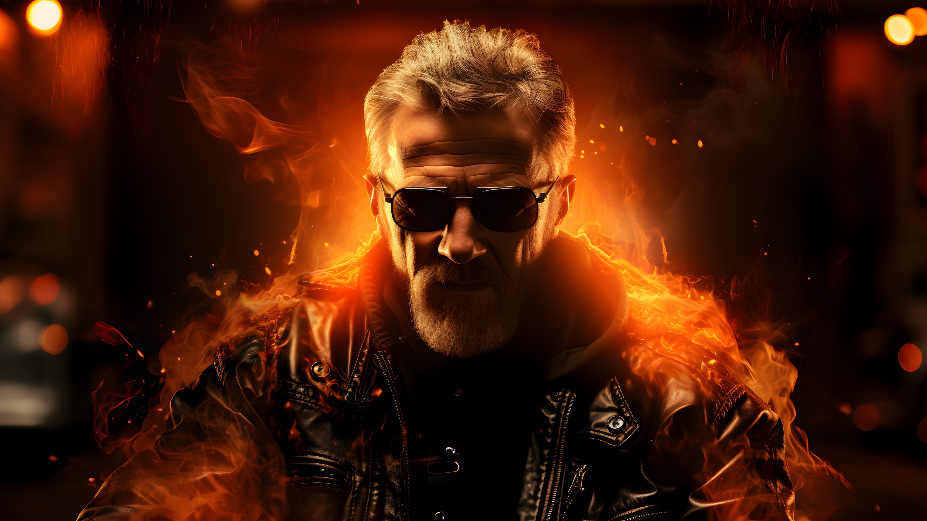 Vision care, Eyewear, Flash photography, Beard, Cool, Facial hair, Goggles, Heat, Entertainment, Art, Sunglasses, Event, Darkness, Fictional character, Fire, Personal protective equipment, Graphics, Action film