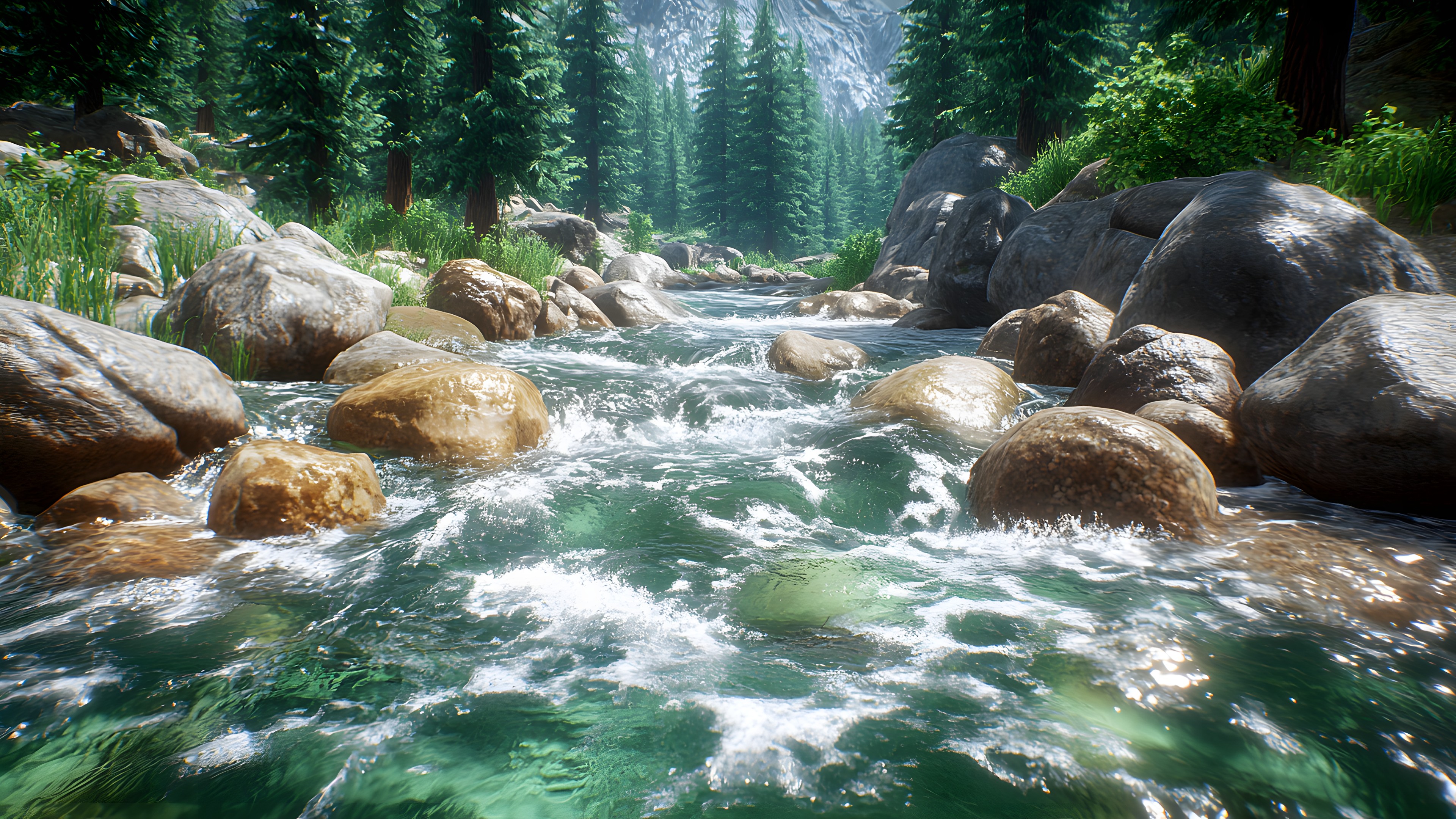 Nature, Natural landscape, Stream, Watercourse, Forest, Mountain river, Wilderness, Rock, Fluvial landforms of streams, River, Riparian zone, Valley, Nature reserve, Jungle, Spring, Spruce-fir forests, Rapids, Larch, Creek, Old-growth forest