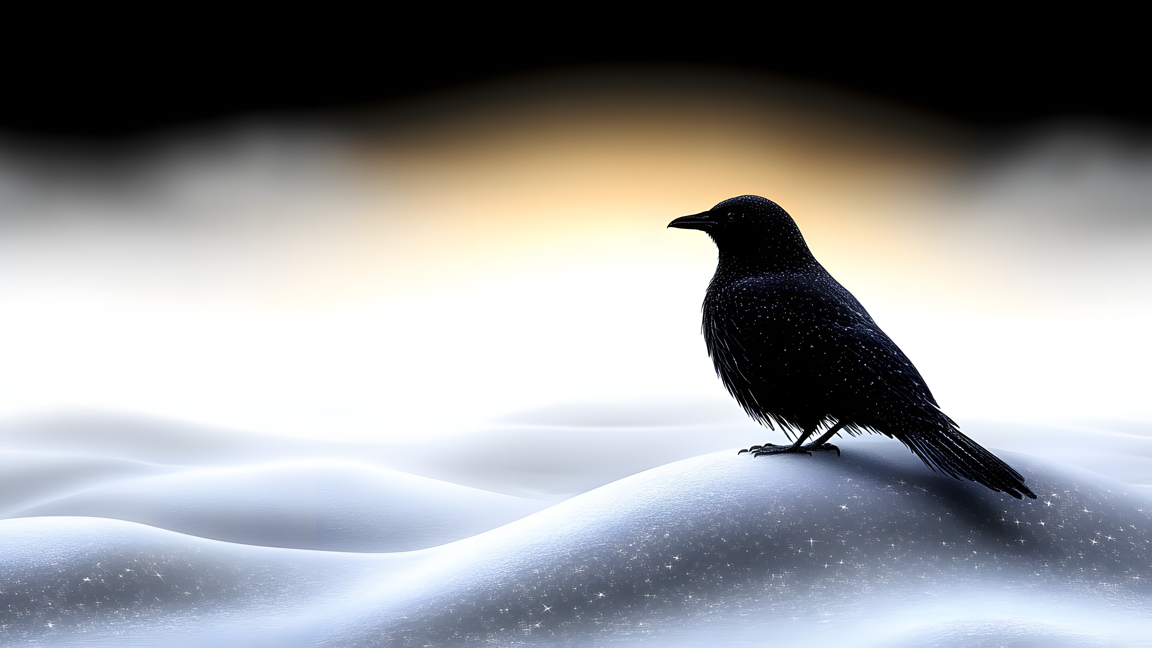 Bird, Beak, Wing, Winter, Feather, Raven, Crow family, Snow, Songbirds, Passerine, Crows, Tail, Freezing