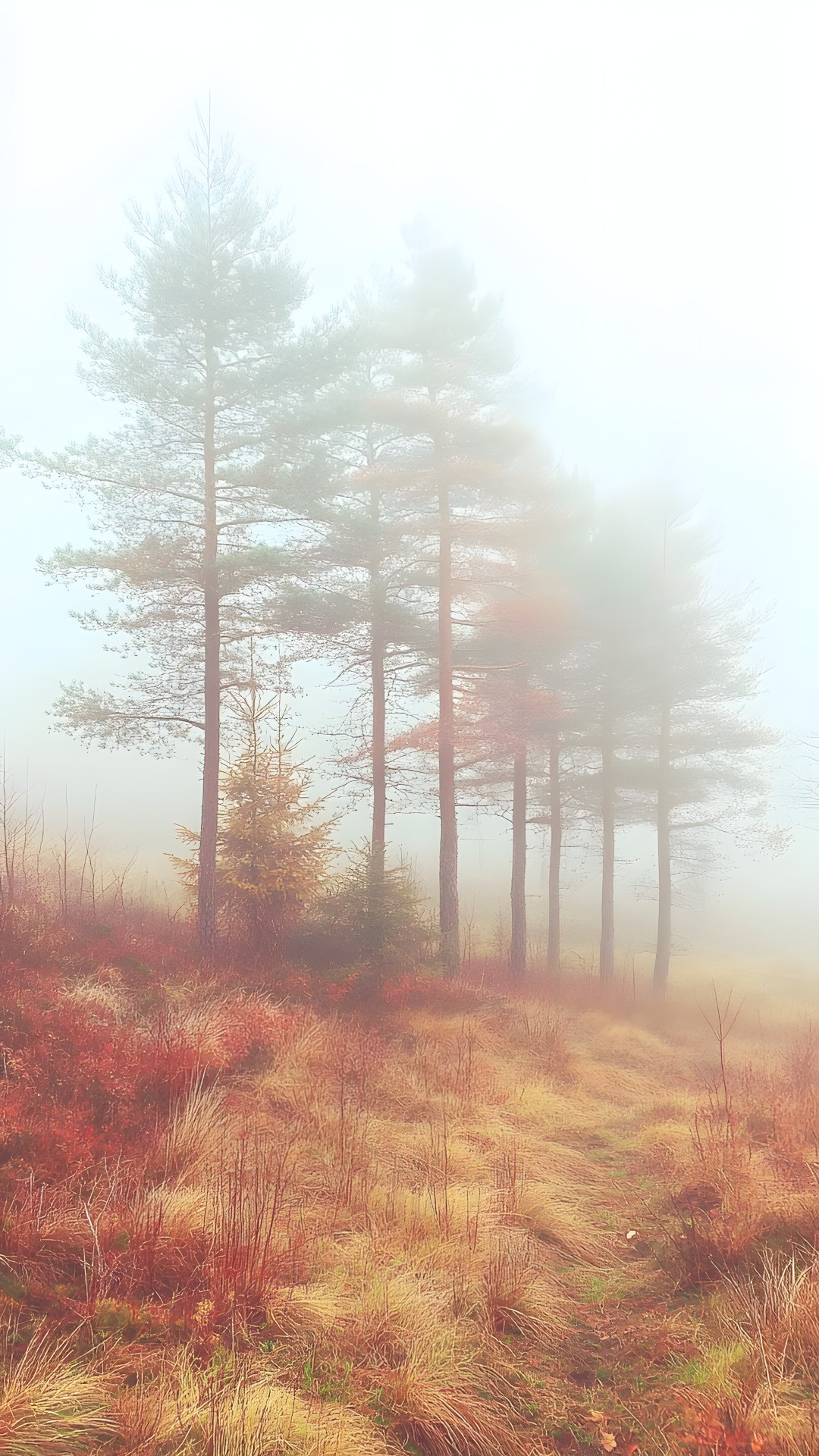 Nature, atmospheric phenomenon, Natural landscape, Fog, Mist, Ecoregion, Wilderness, Forest, Morning, Haze, Woody plant, Savanna, Larch, Autumn, Shrubland, Conifers, Wind, Spruce-fir forests, Northern hardwood forest, Woodland