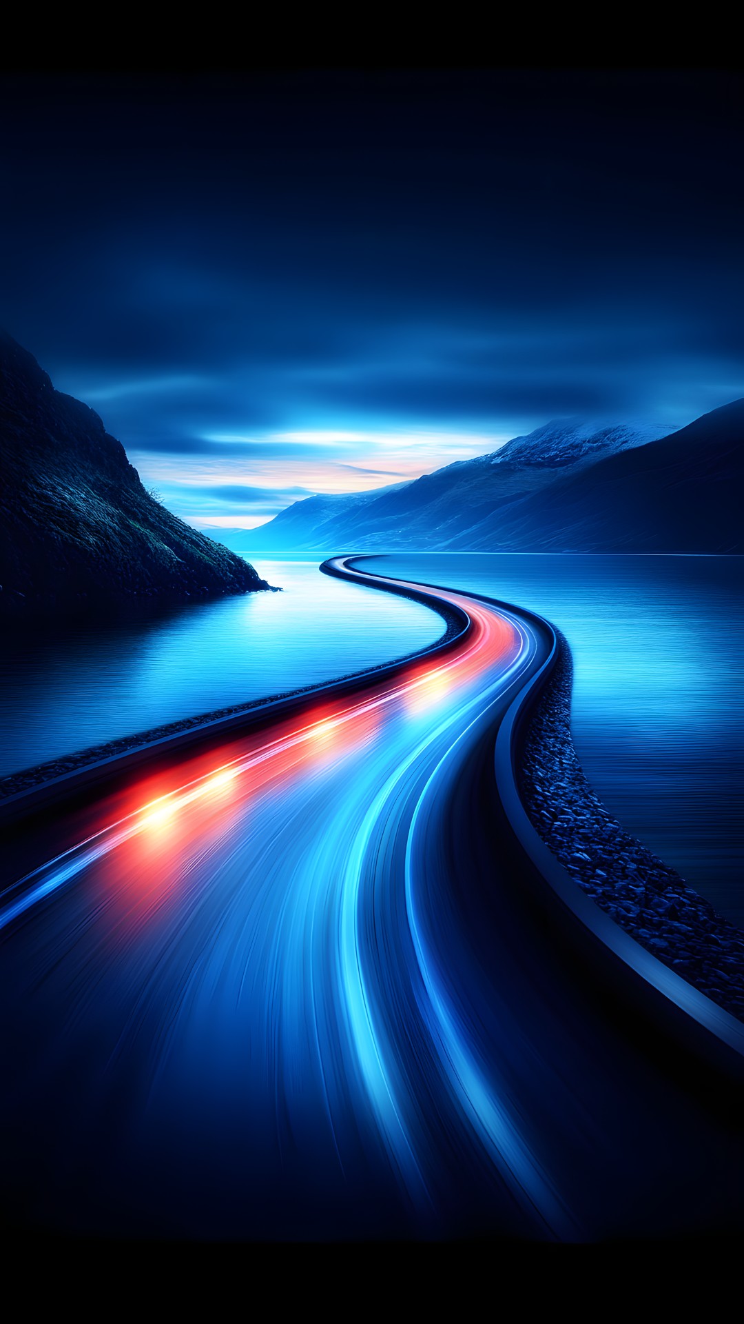 Blue, Highway, Night, Evening, Dusk