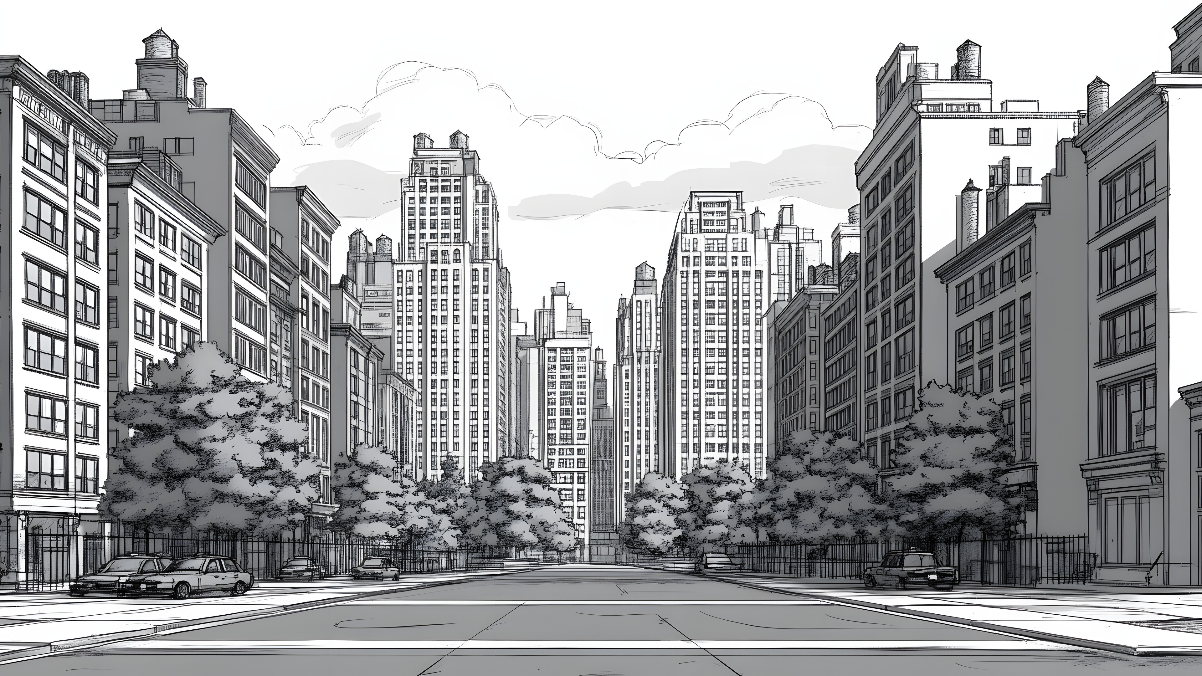 Apartment, Metropolis, Black and white, High-rise building, Skyscraper, Condominium, Cityscape, Intersection