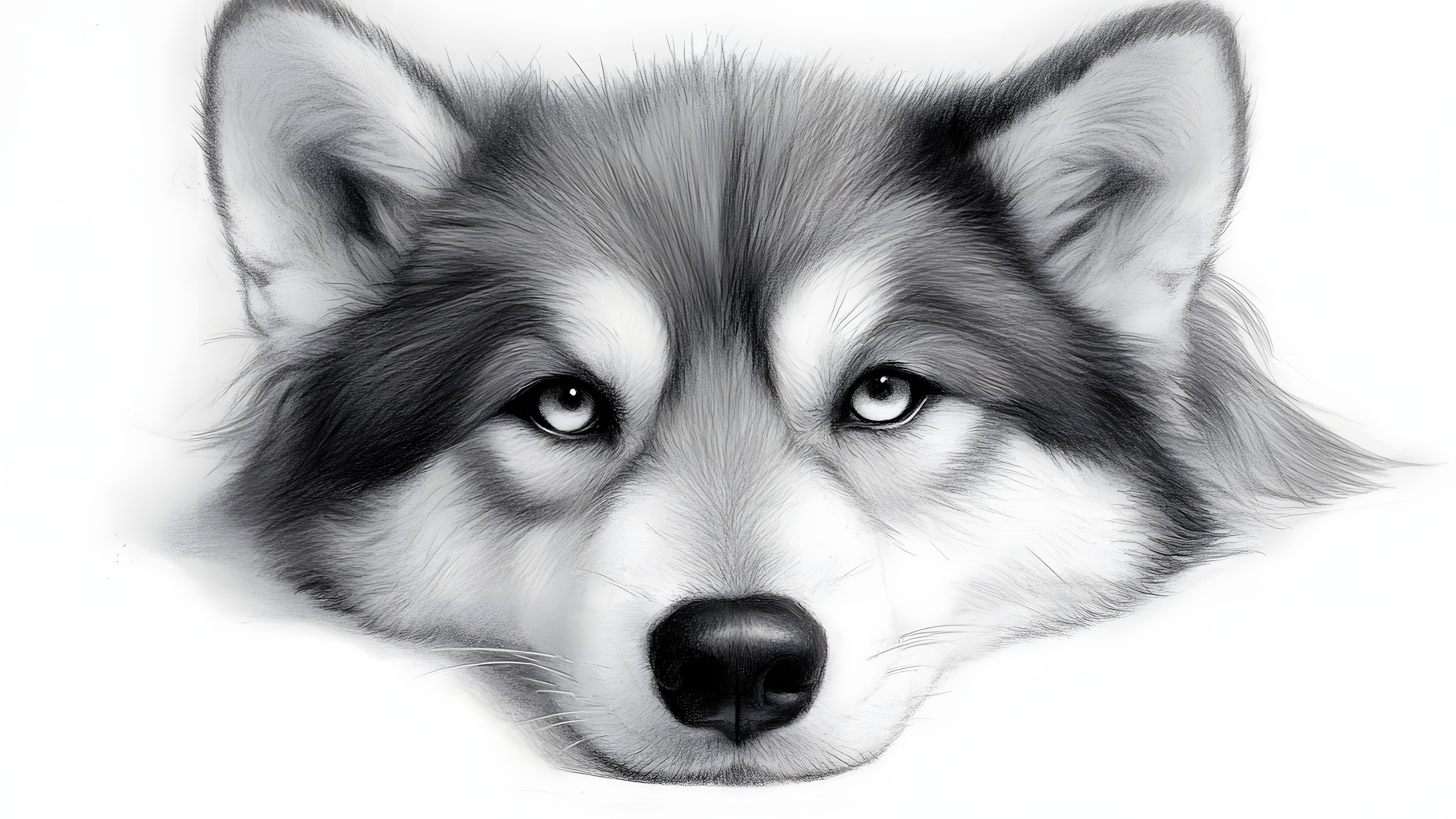 Dog, Vertebrate, Snout, Carnivores, Sled dog, Black and white, Canidae, Fur, Canis, Sketch, Whiskers, Siberian Husky, Wolf, Line art, Northern Inuit Dog, Wolfdog, Rare dog breed, Ancient dog breeds