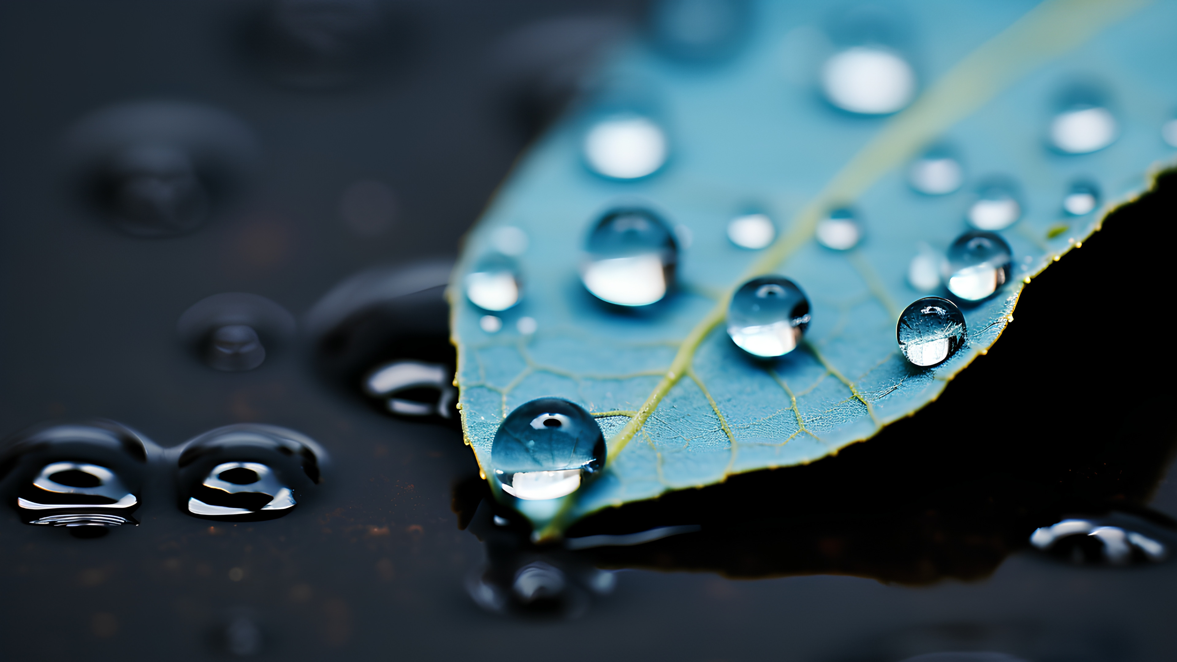 Water, Liquid, Fluid, Terrestrial plant, Moisture, Plant, Electric blue, Dew, Drop, Close-up, Solvent, Macro photography, Precipitation, Pattern, Transparent material, Still life photography