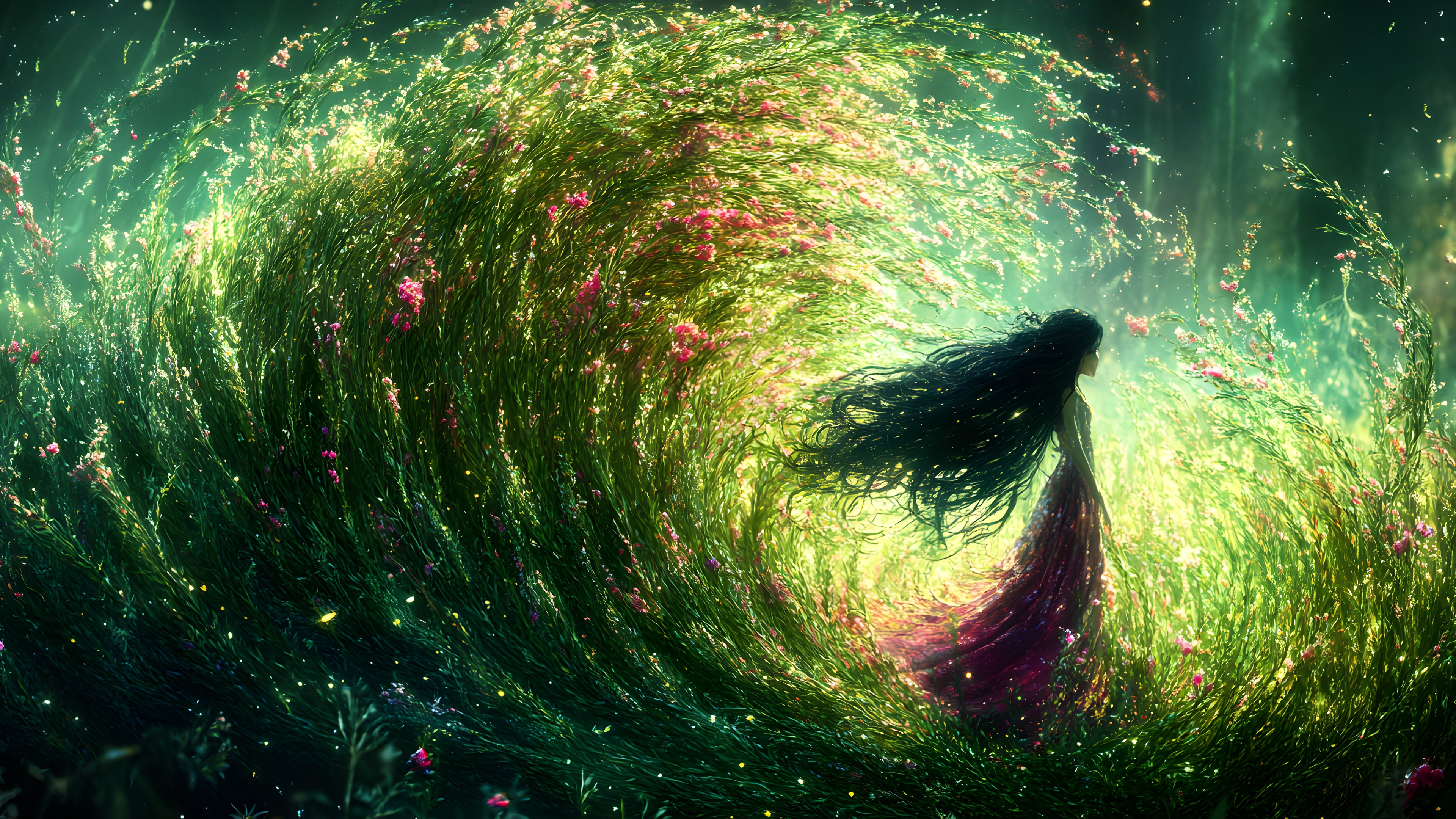 Wind, CG artwork, Graphics, Fractal art, Fictional character