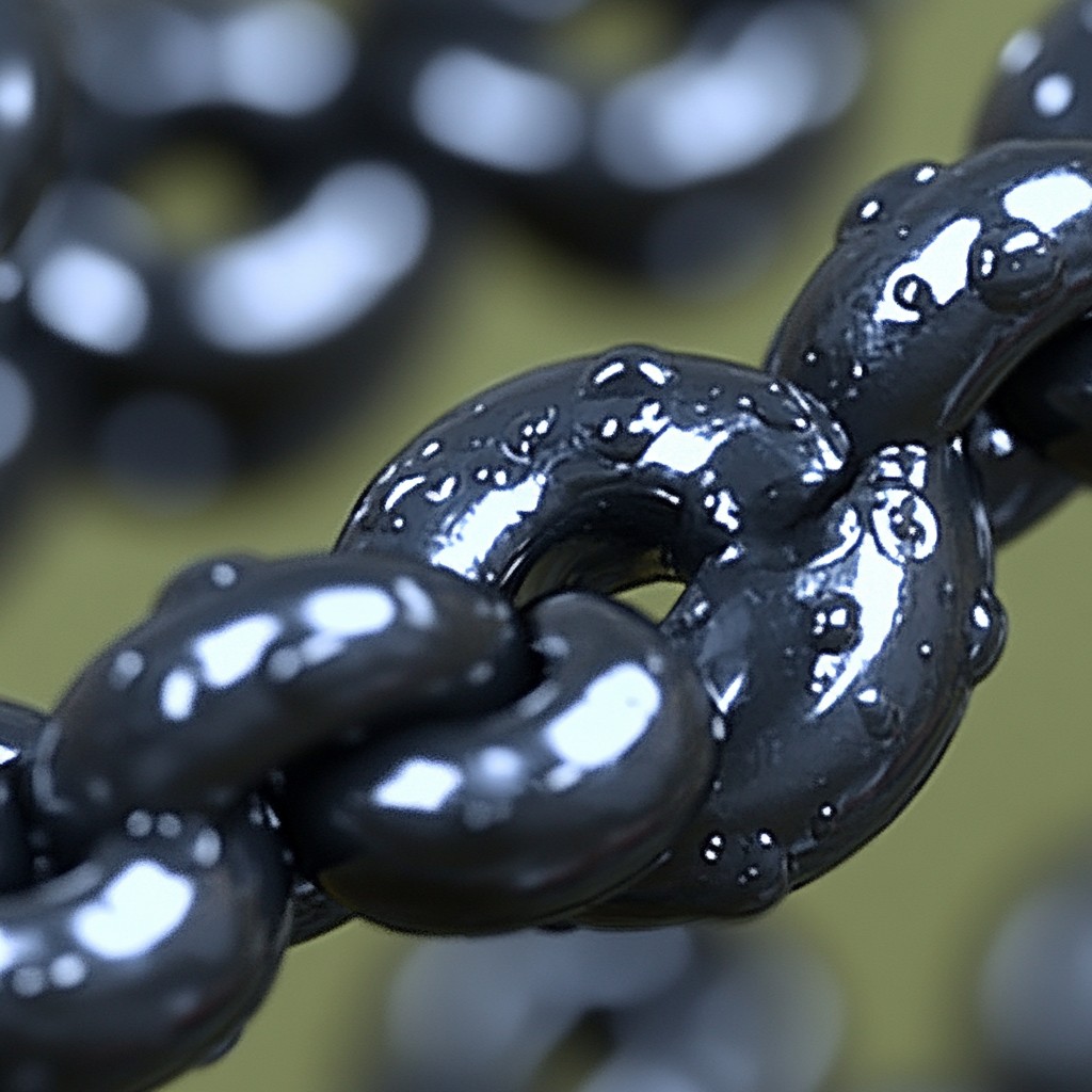 Close-up, Chain, Silver, Synthetic rubber, Macro photography