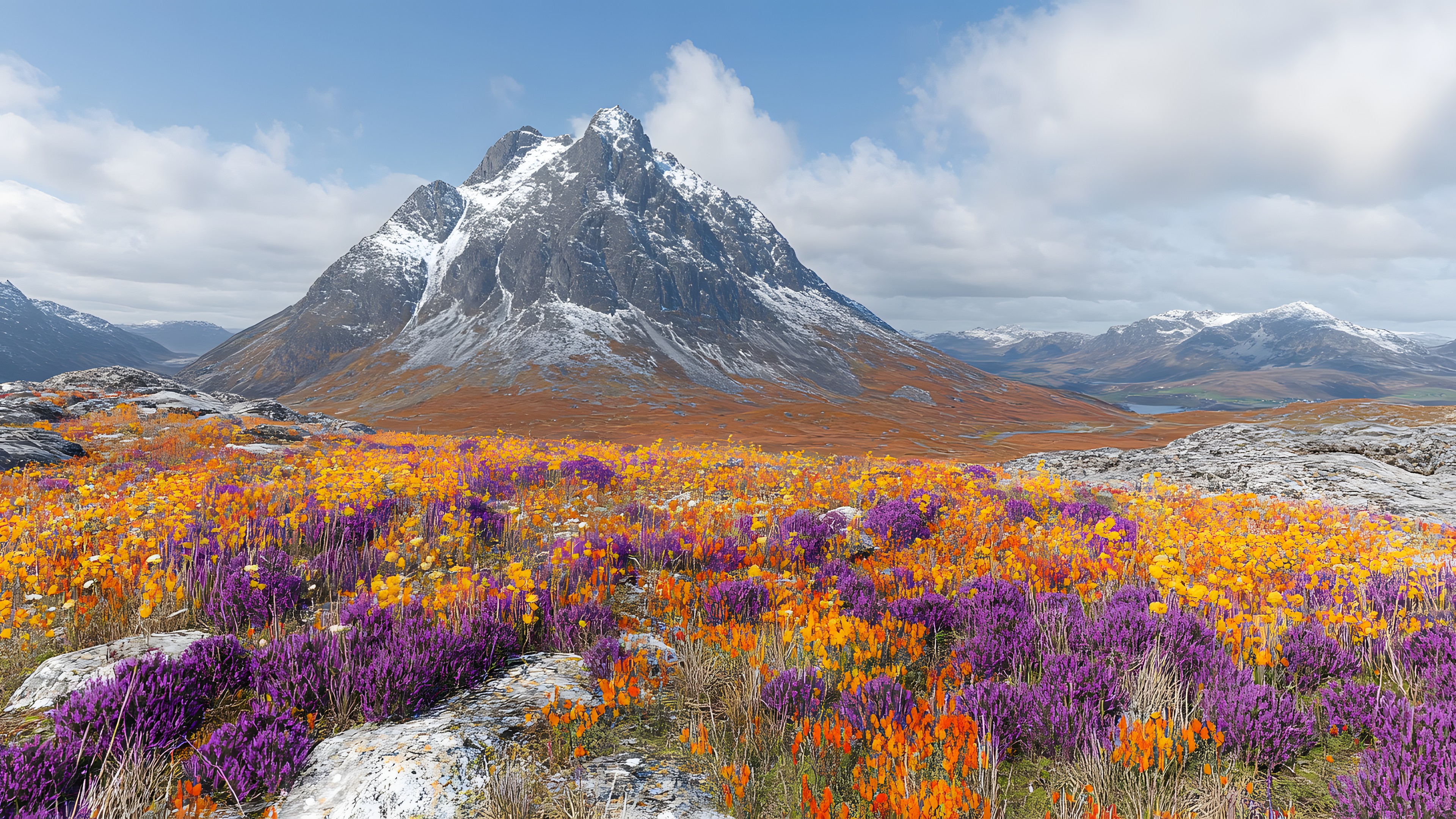Flower, Mountainous landforms, Mountain, Mountain range, Hill, Highland, Ridge, Valley, Fell, Alps, Flowering plant, Summit, Wildflower, Massif, Glacial landform, Tundra, Arête, Batholith, Glacier, Plateau