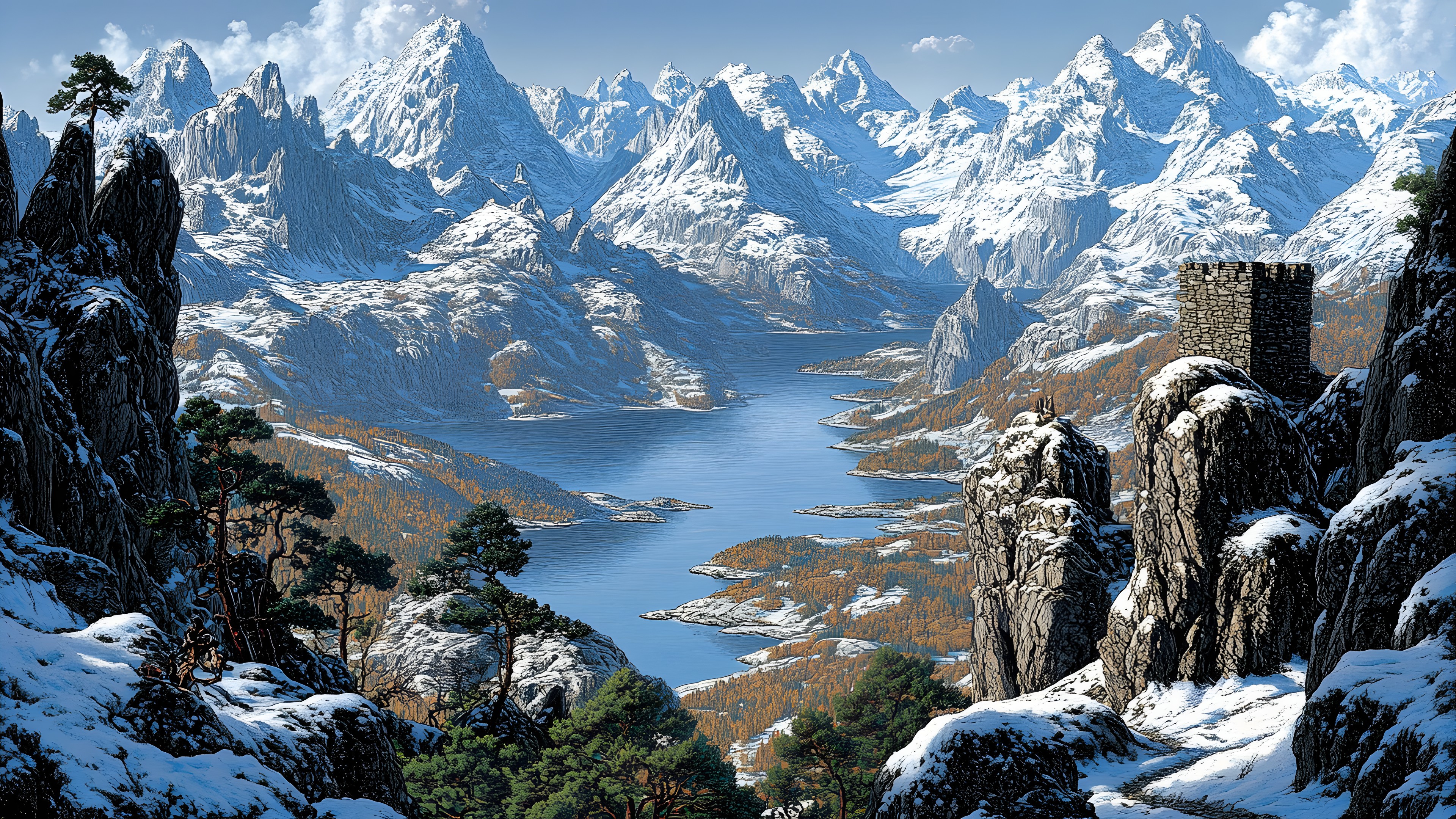 Mountainous landforms, Mountain, Snow, Mountain range, Natural landscape, Winter, Glacial landform, Highland, Hill, Wilderness, Terrain, Glacier, Ridge, Valley, Hill station, Alps, Summit, Moraine, Freezing, Fell