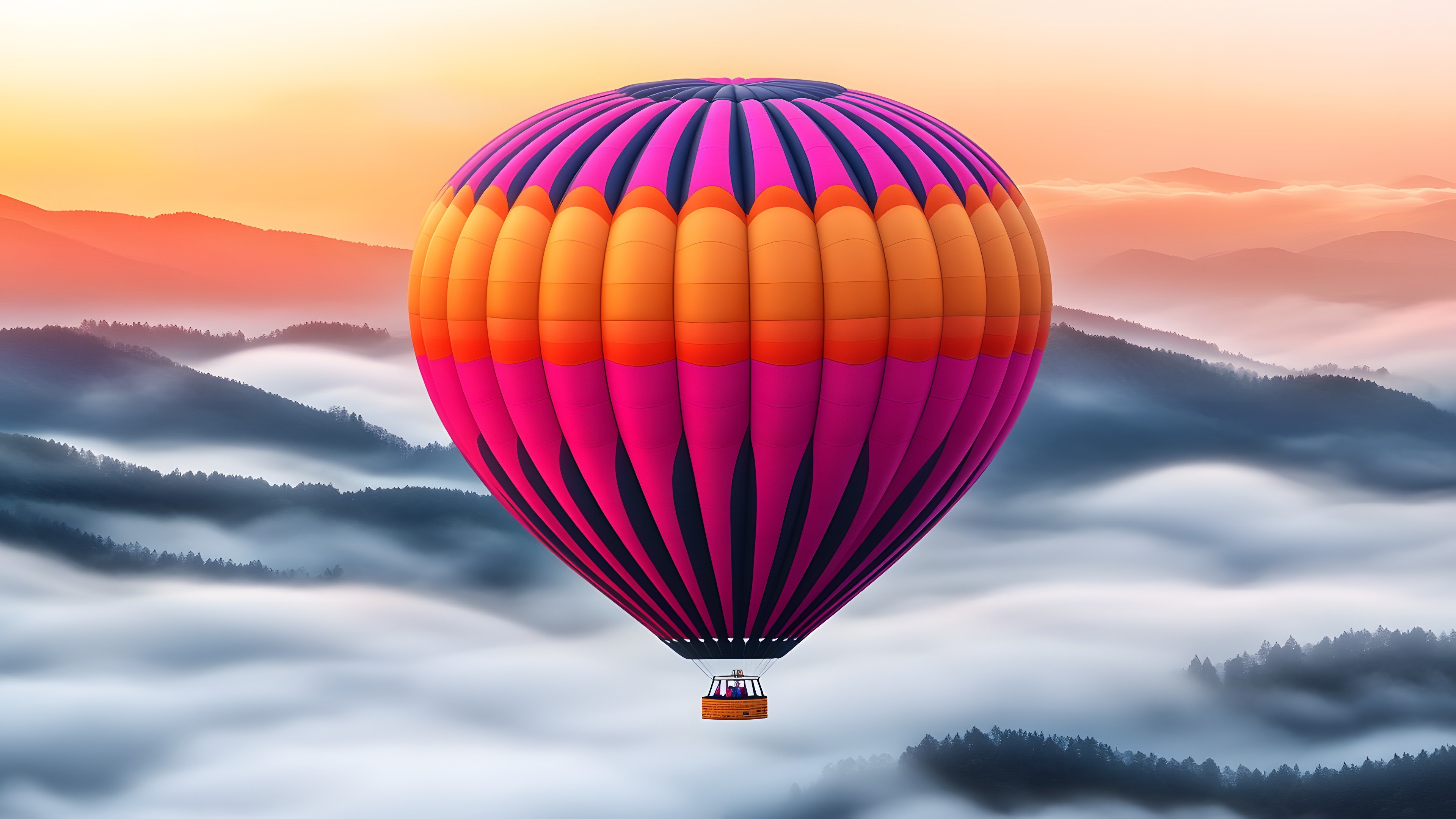 Red, Balloon, Hot air balloon, Hot air ballooning, Air sports, Orange, Morning, Air travel, Aerostat, Flight, Meteorological phenomenon, Wind