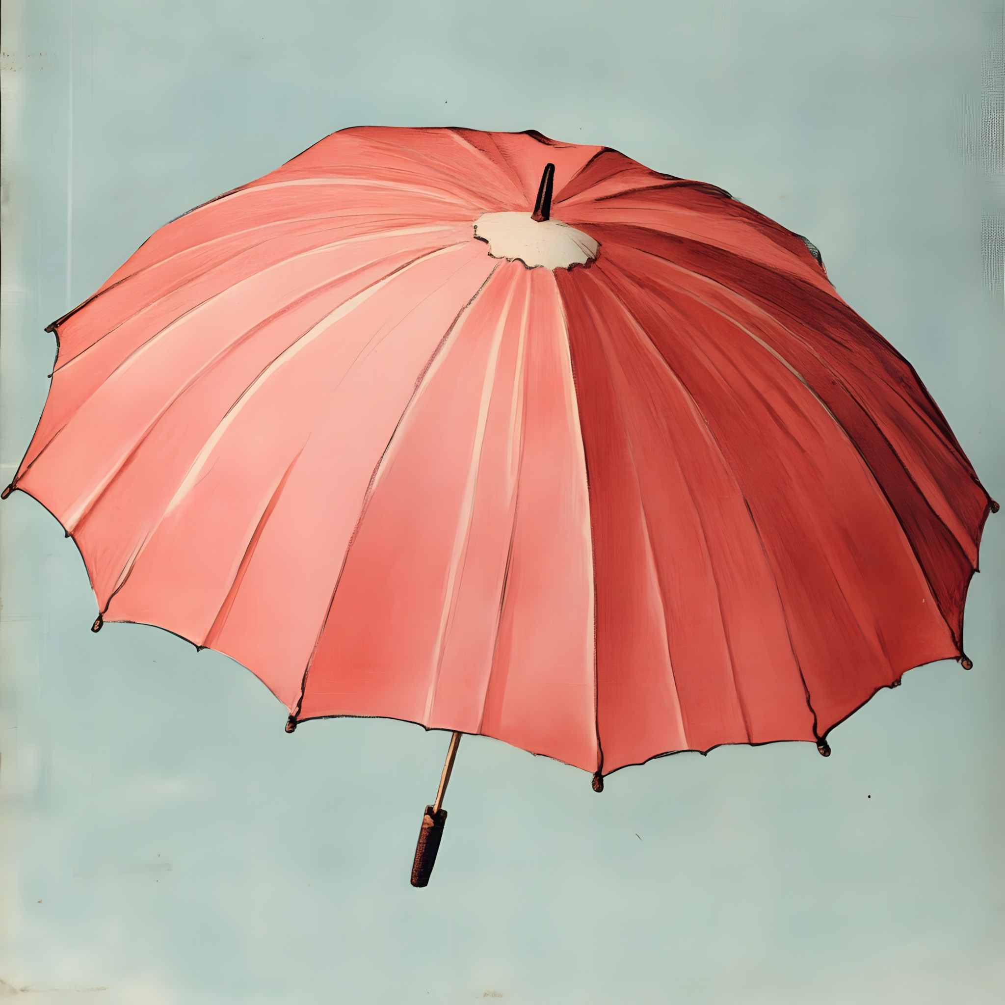 Red, Umbrella, Pink, Paint