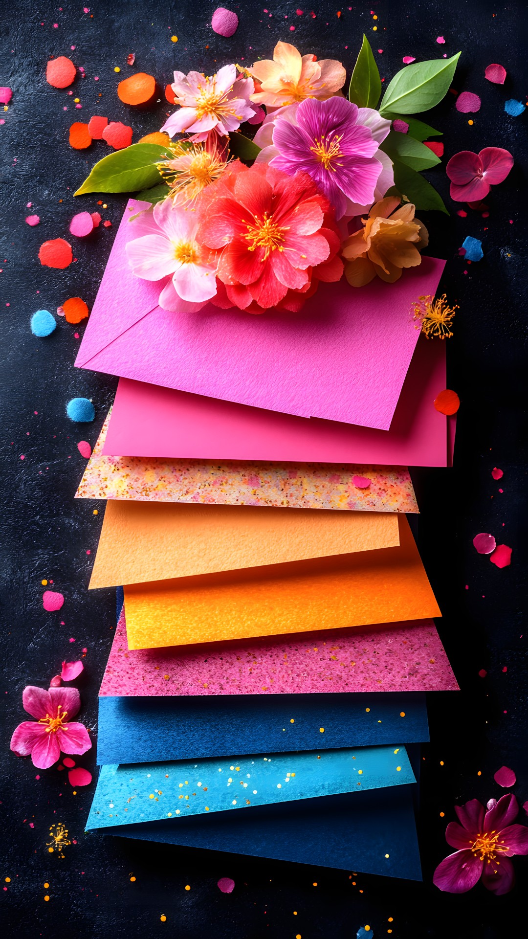 Red, Paper, Yellow, Petal, Pink, Paper Product, Orange, Art Paper, Origami paper, Creative arts, Origami, Party Supply, Cut flowers, Floral design, Gift wrapping, Flower Arranging, Envelope, Floristry