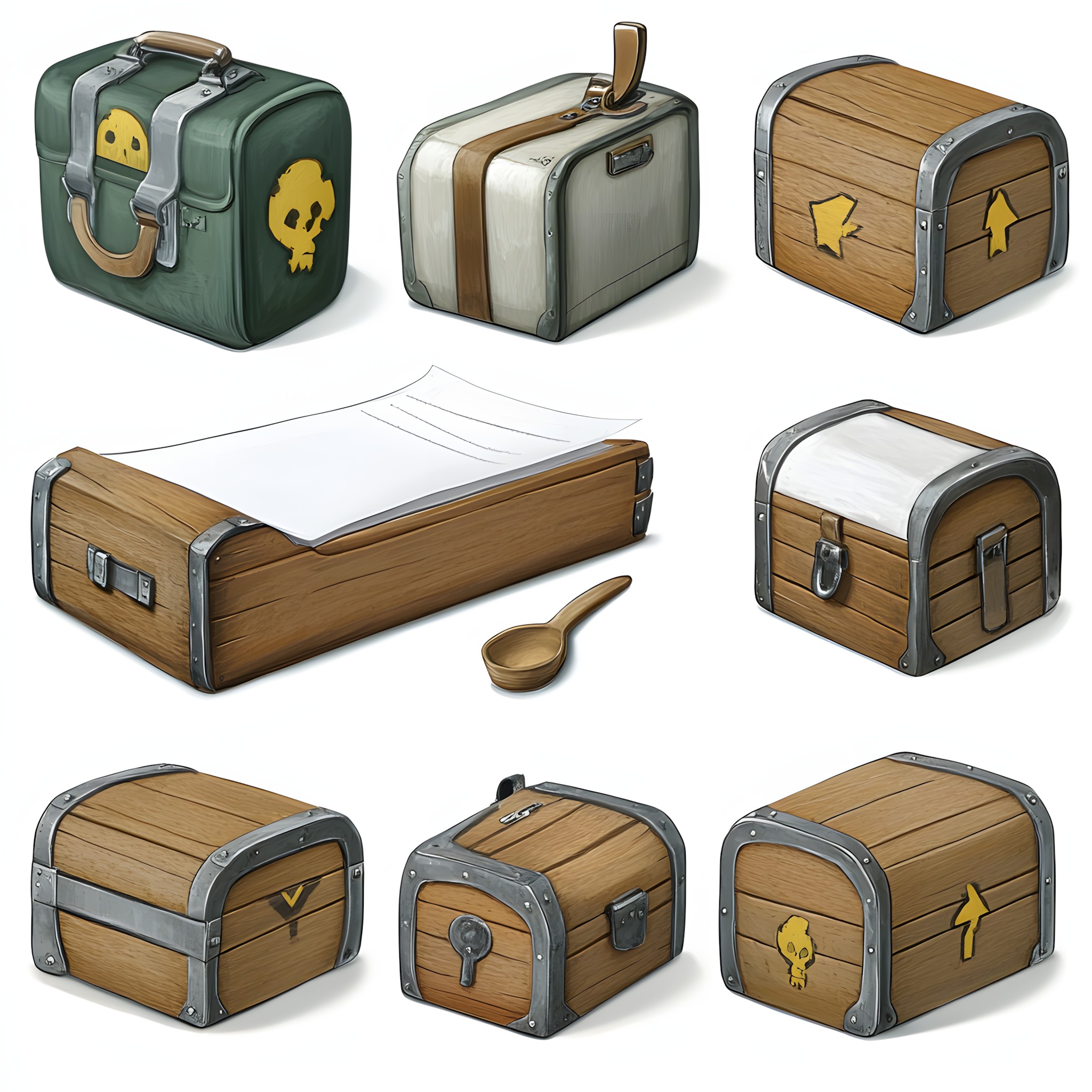 Treasure, Suitcase, Trunk, Chest, Briefcase, Barrel, Animation, Baggage, Crate, Box, Coffin