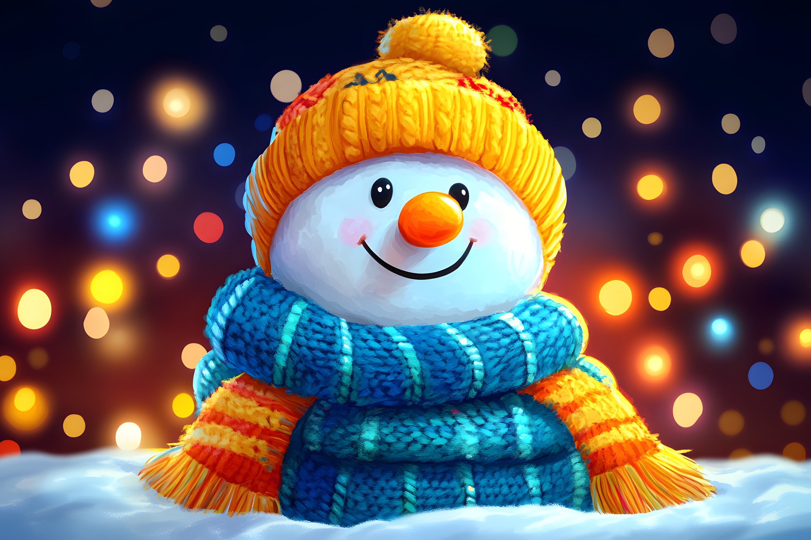 Happiness, Snowman, Facial expression, Winter, Animation, Snow, Toy, Frost, Precipitation, Animated cartoon, Graphics, Freezing