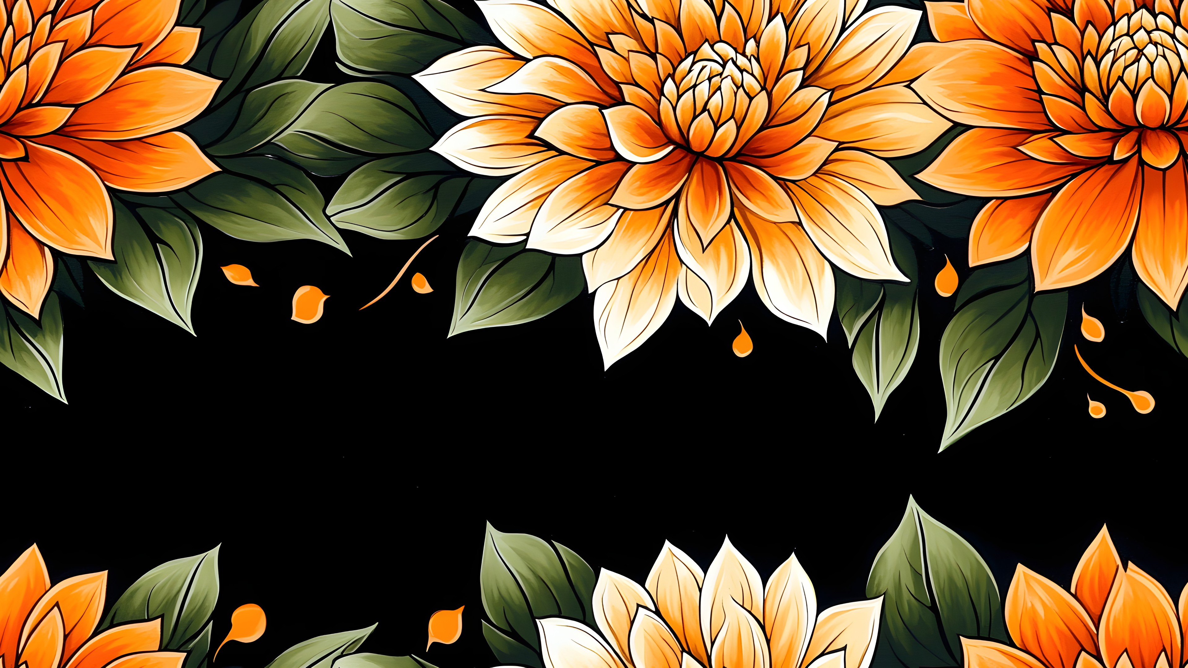 Flower, Yellow, Petal, Orange, Floral design, Daisy family, Graphics, Motif