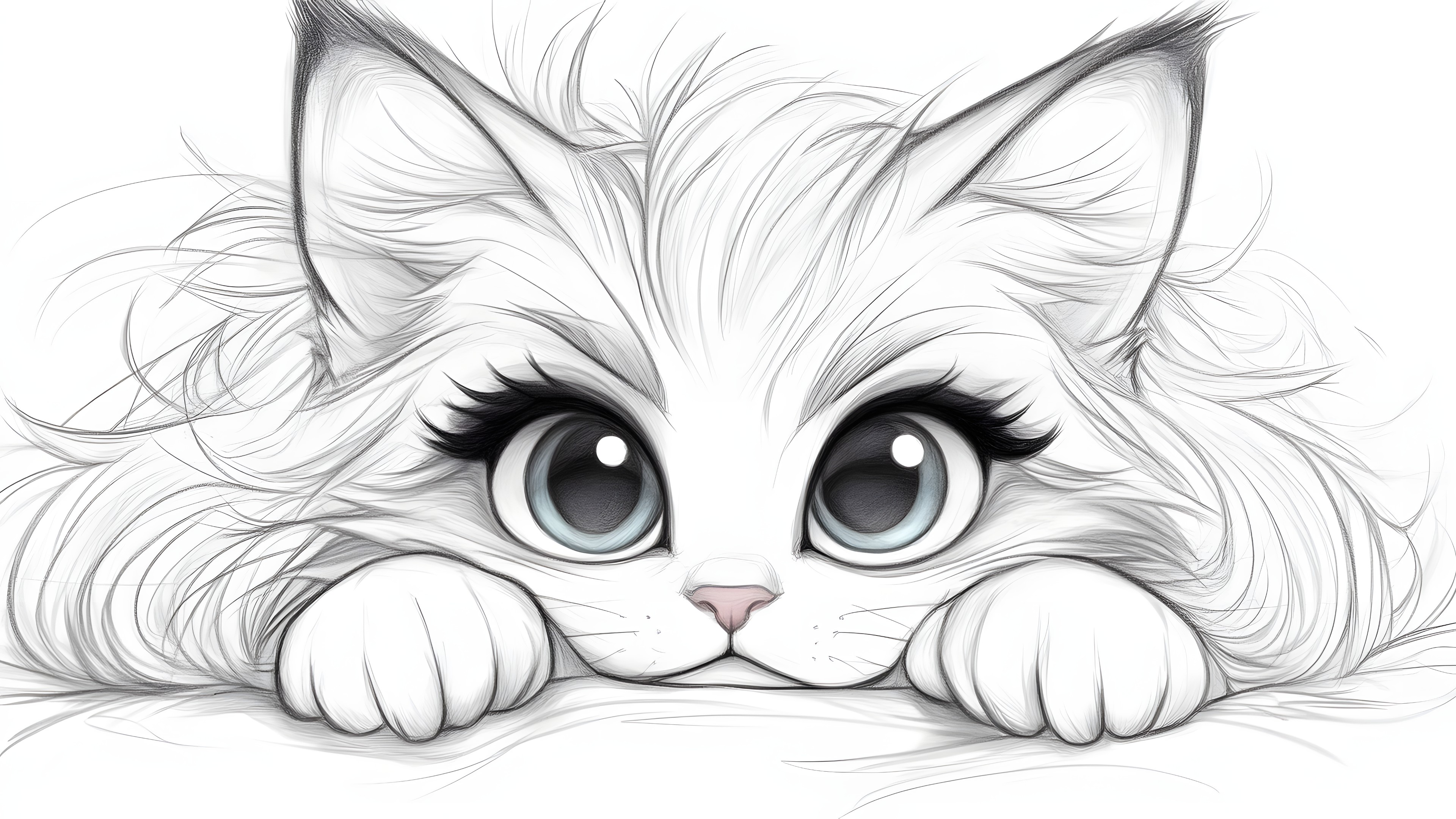 White, Vertebrate, Cat, Line art, Facial expression, Felidae, Felinae, Whiskers, Snout, Cartoon, Carnivores, Black and white, Graphics, Kitten, Animation, Clip art, Fictional character, Animated cartoon