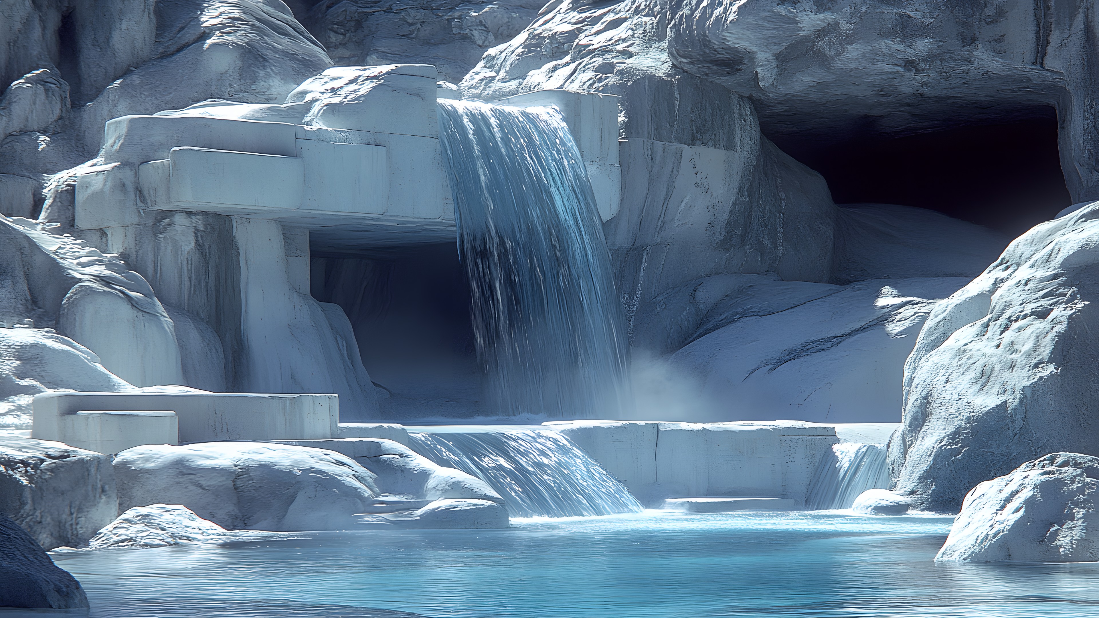 Blue, Ice, Winter, Ice cap, Glacier, Polar ice cap, Glacial landform, Freezing, Snow, Geological formation, Iceberg, Icicle, Ice cave, Glacier cave, Sea ice, Arctic, Melting, Arctic Ocean, Frost, Cave