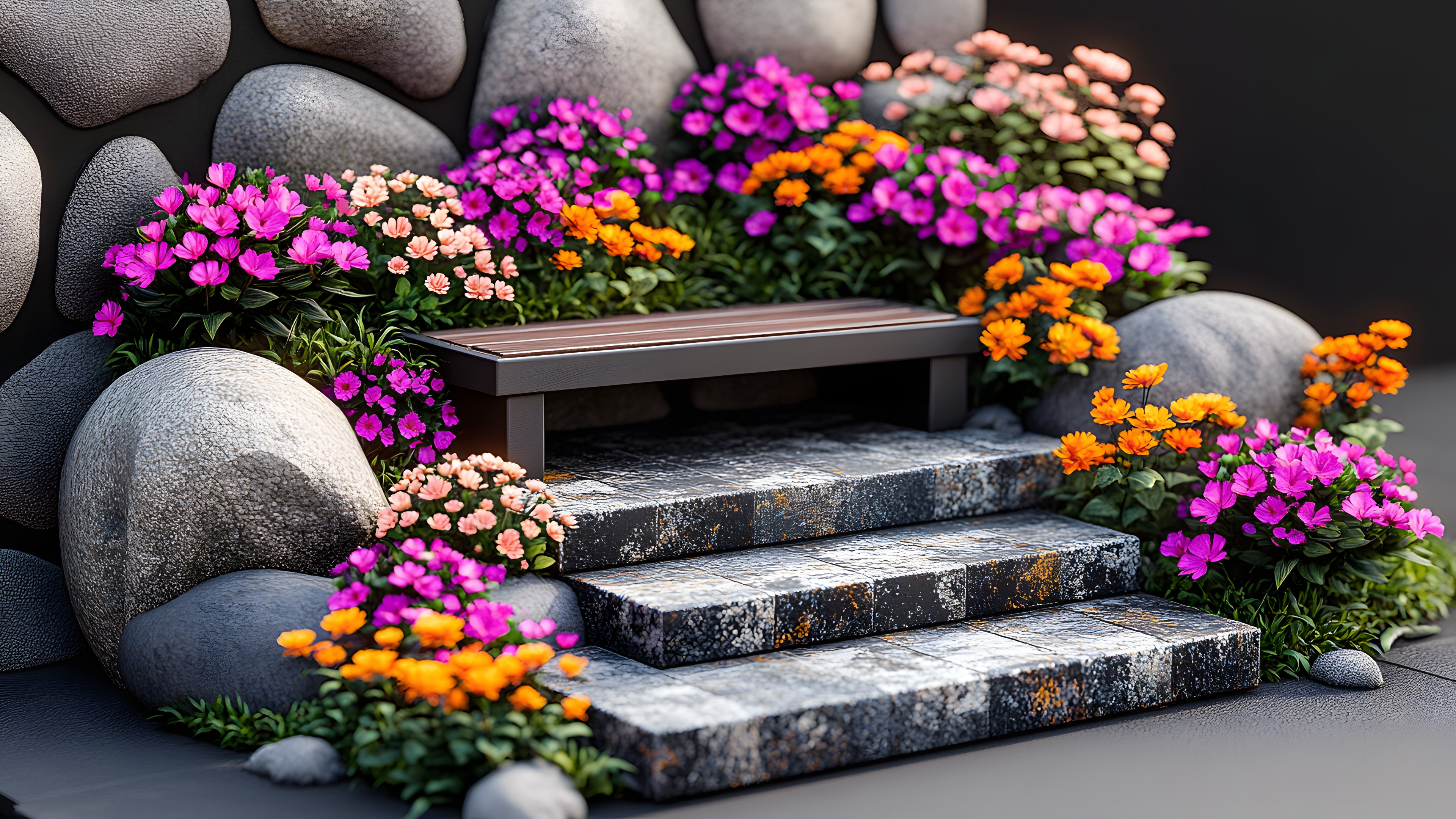 Flower, Petal, Floristry, Garden, Flower Arranging, Cut flowers, Flowering plant, Floral design, Landscaping, Perennial plant, Houseplant, Artificial flower, Flowerpot, Violet, Flower bouquet, Stairs, Cornales, Rose, Primrose, Hydrangeaceae