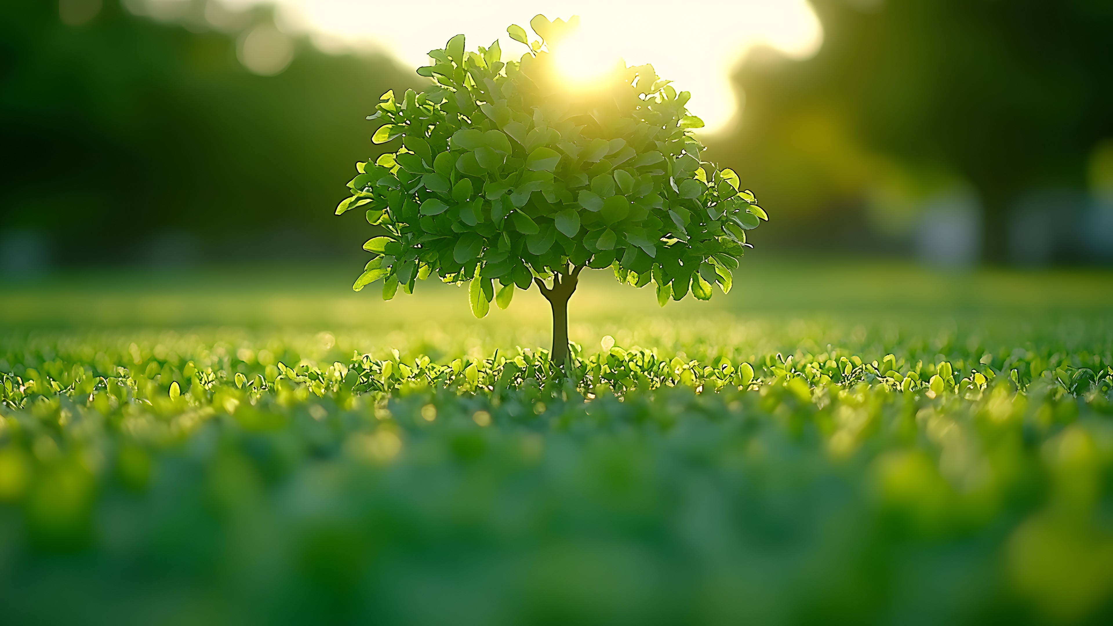 Green, Nature, Yellow, Field, Sunlight, Spring, Agriculture, Plantation, Woody plant, Meadow, Backlighting, Farm, Sunrise, Lens flare, Sun