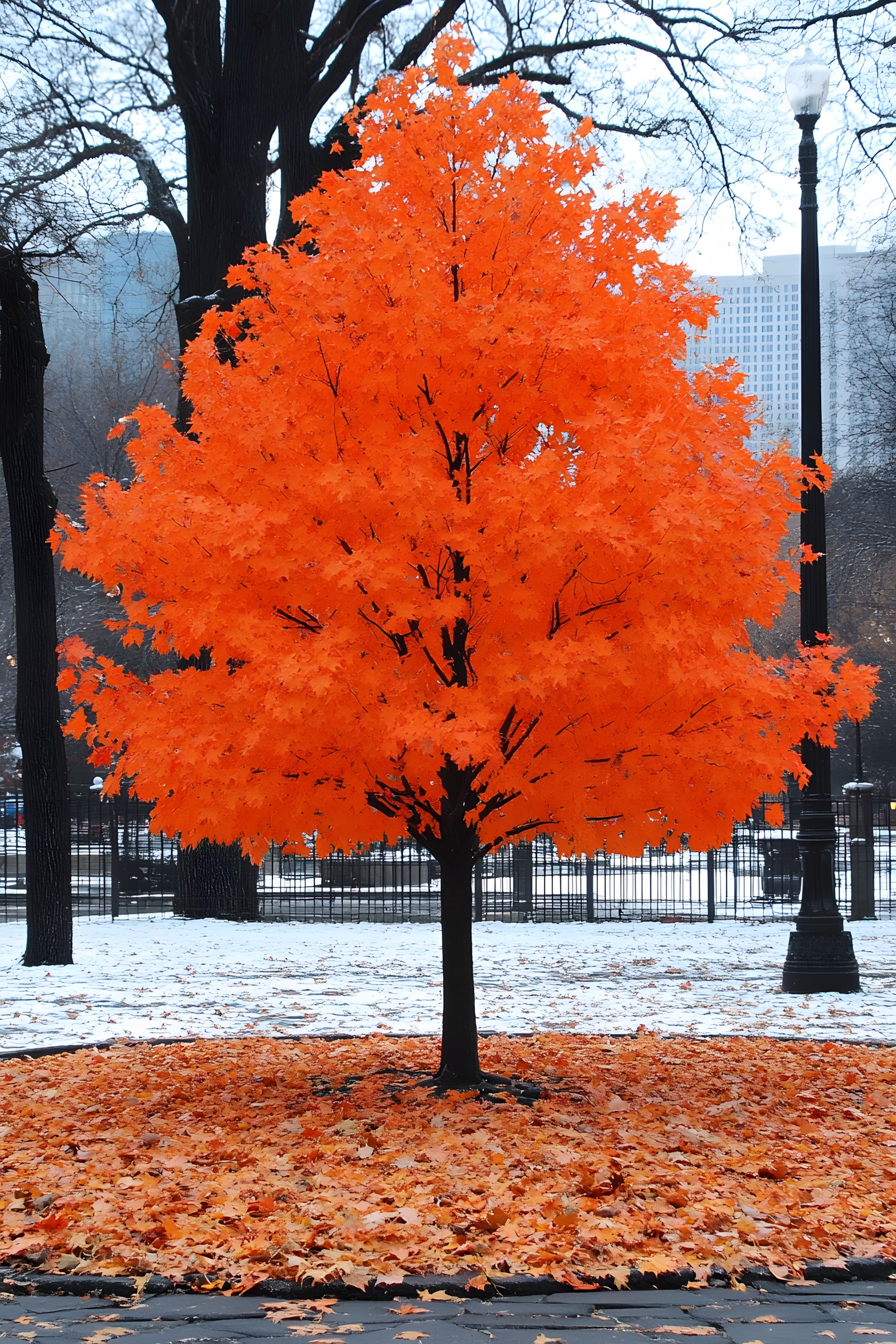 Branch, Red, Leaf, Orange, Twig, Trunk, Woody plant, Autumn, Maple, Sugar maple