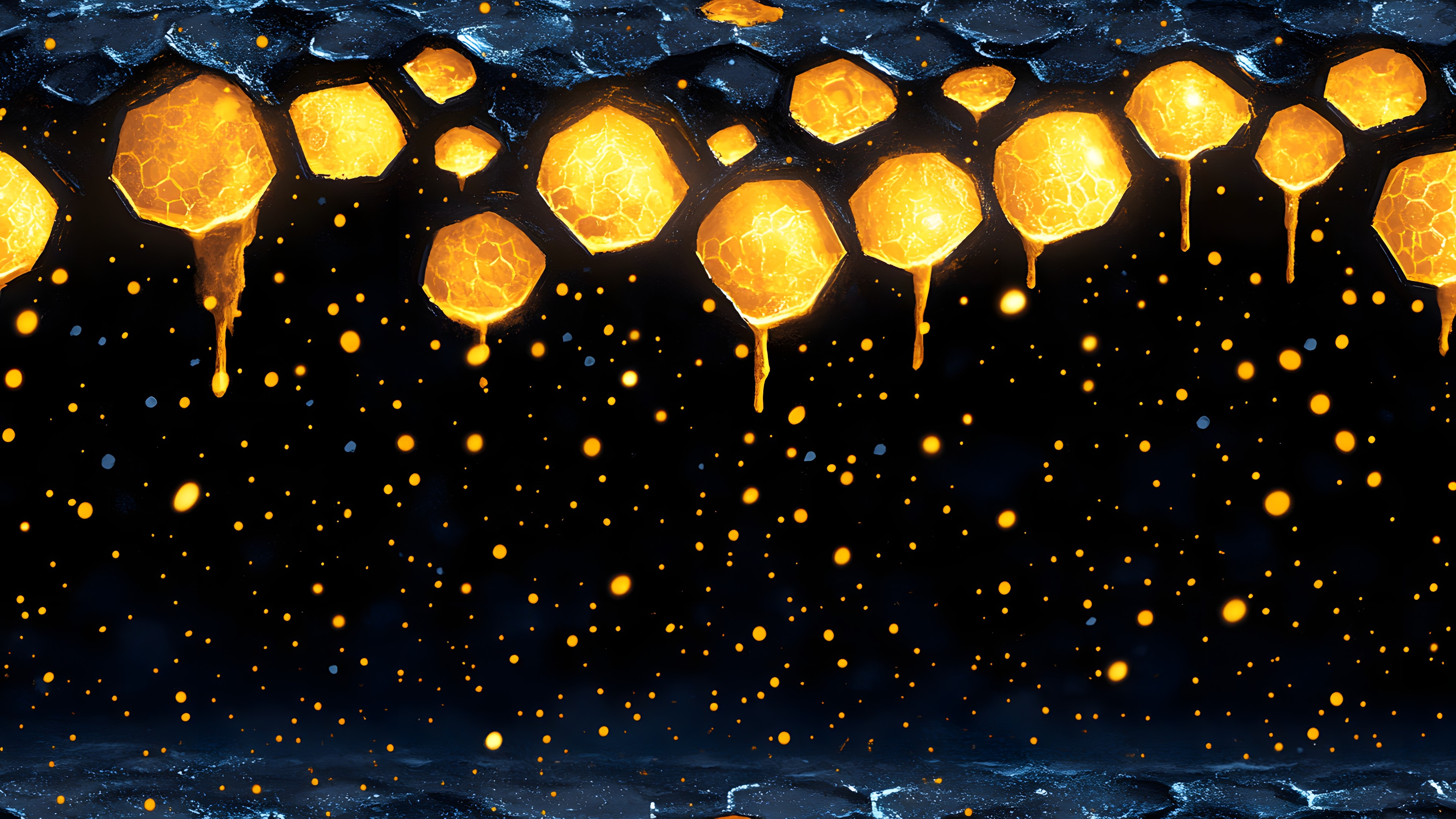 Yellow, Orange, Macro photography, Drop, Graphics, Moisture