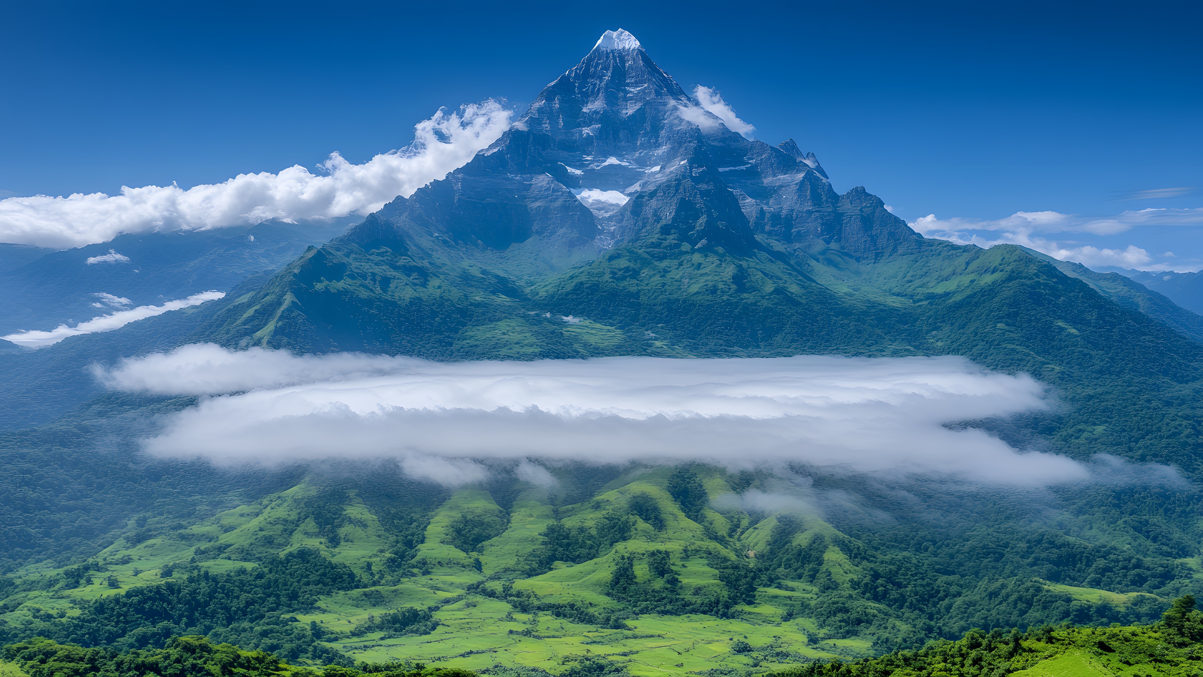 Mountainous landforms, Mountain, Natural landscape, Hill, Highland, Cloud, Hill station, Mountain range, Summit, Alps, Valley, Glacial landform, Ridge, Meteorological phenomenon, Jungle, Cumulus, Arête, Massif, Mount Scenery