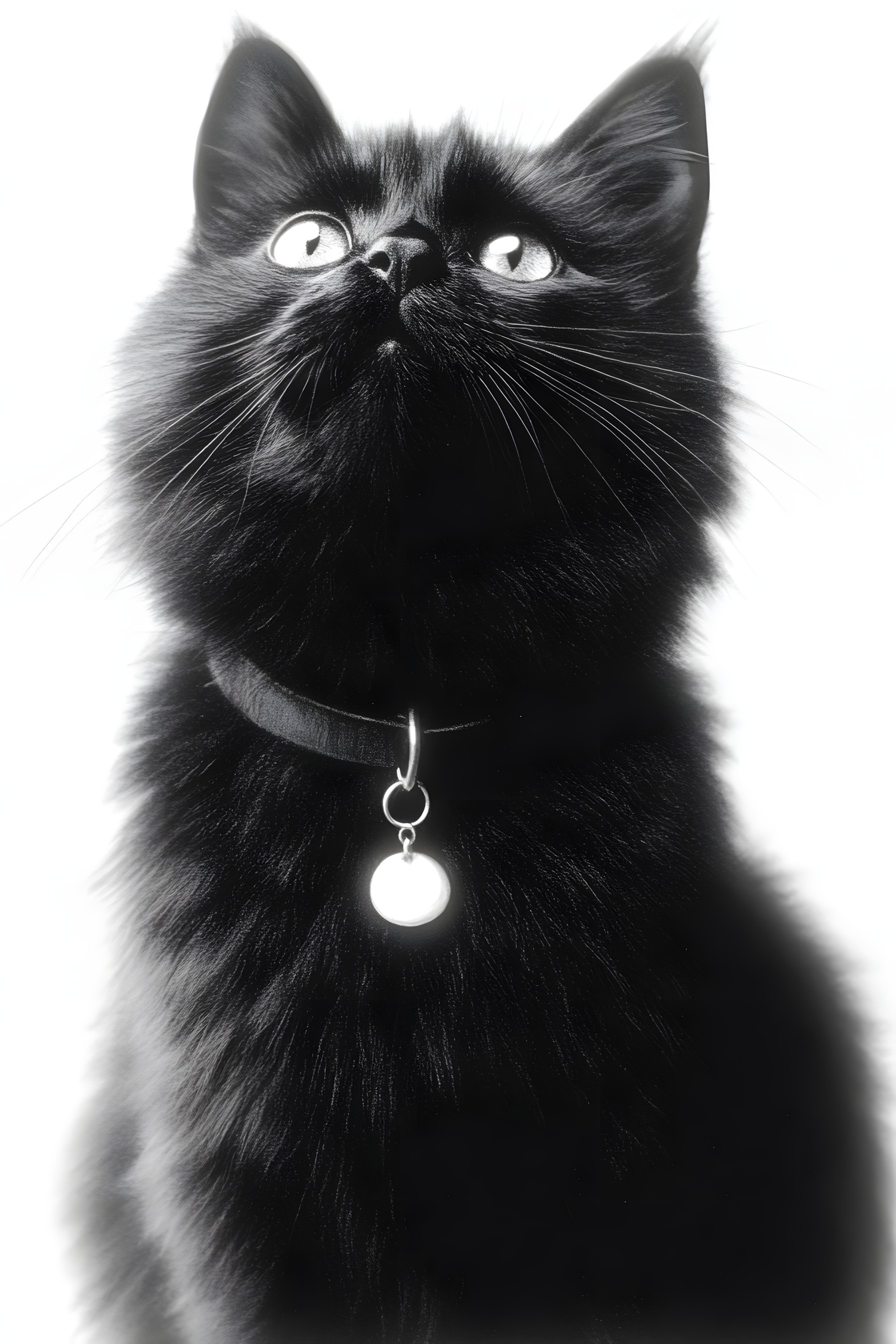 Cat, Black cat, Felidae, Felinae, Whiskers, Snout, Black, Carnivores, Fur, Grey, Bombay cat, Collar