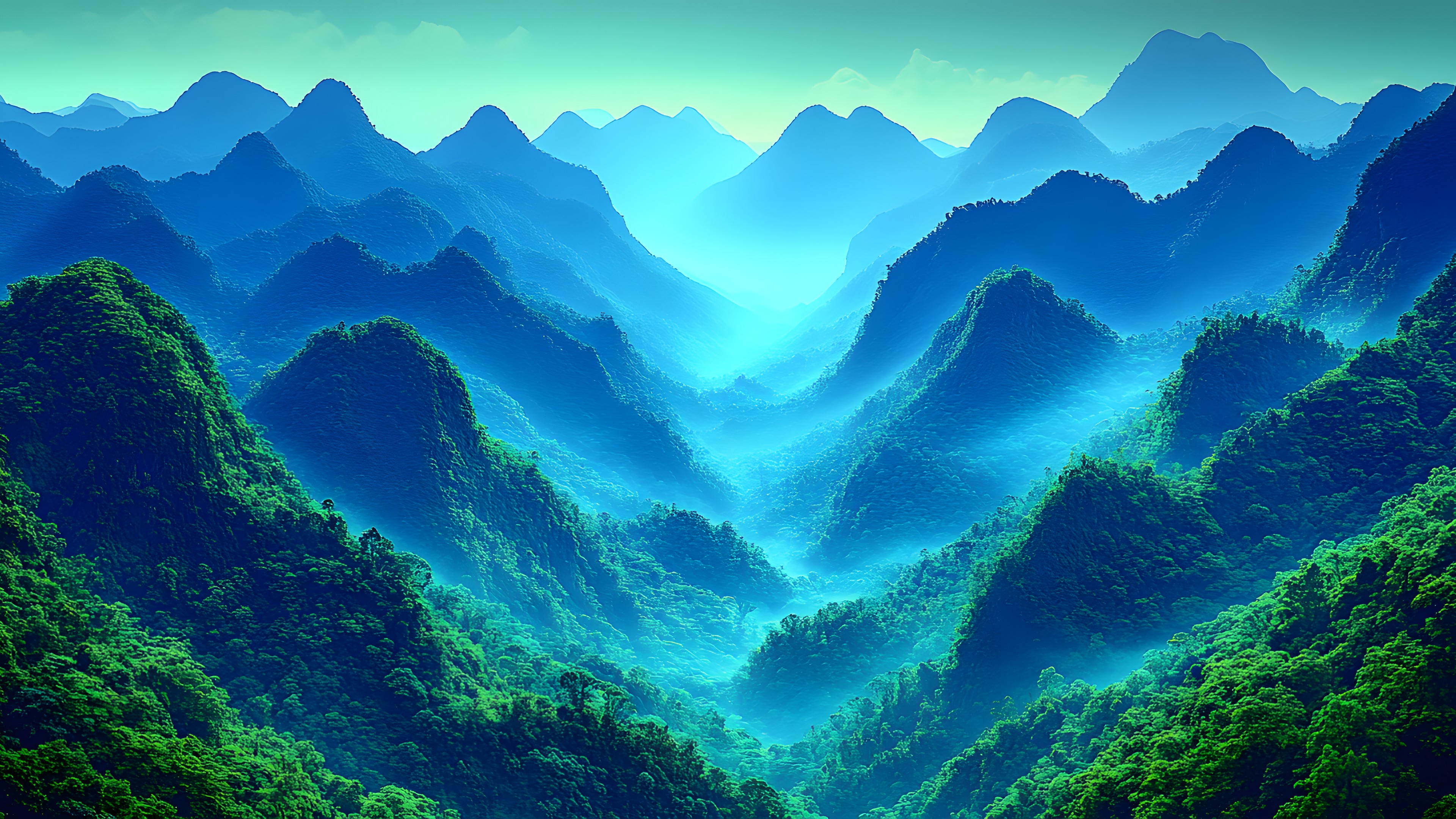 Blue, Mountainous landforms, Mountain, Green, Hill, Natural landscape, Mountain range, Highland, Hill station, Terrain, Wilderness, Valley, Ridge, Alps, Forest, Summit, Jungle, Massif, Fell, Arête