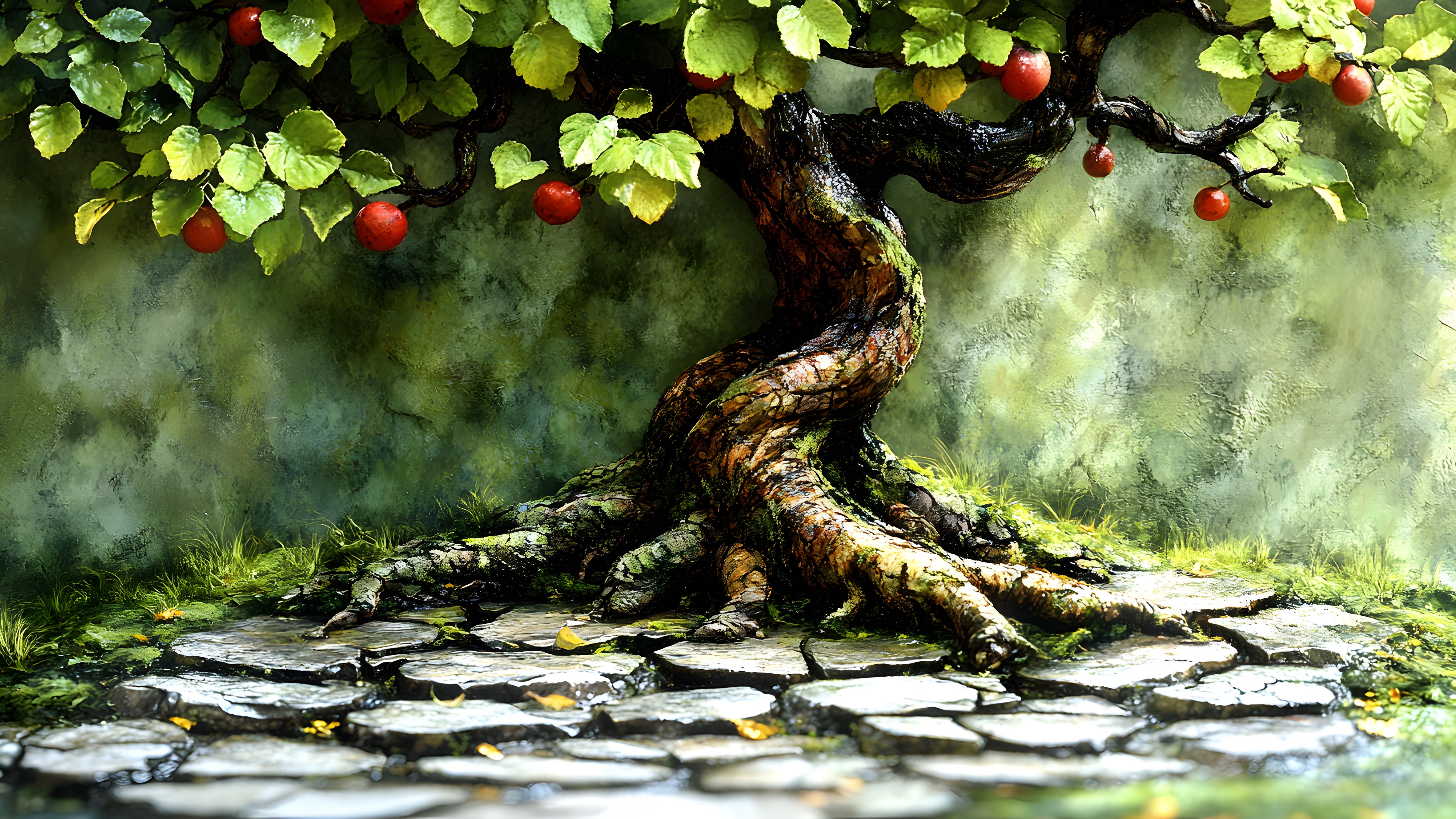 Fruit tree, Fruit, Produce, Painting, Watercolor painting, Woody plant, Twig, Art Paint, Food, Modern art, Paint, Berry, Natural foods, Acrylic paint, Still life, Grapevines, Apples, Grape, Ebenaceae, Mountain-ash