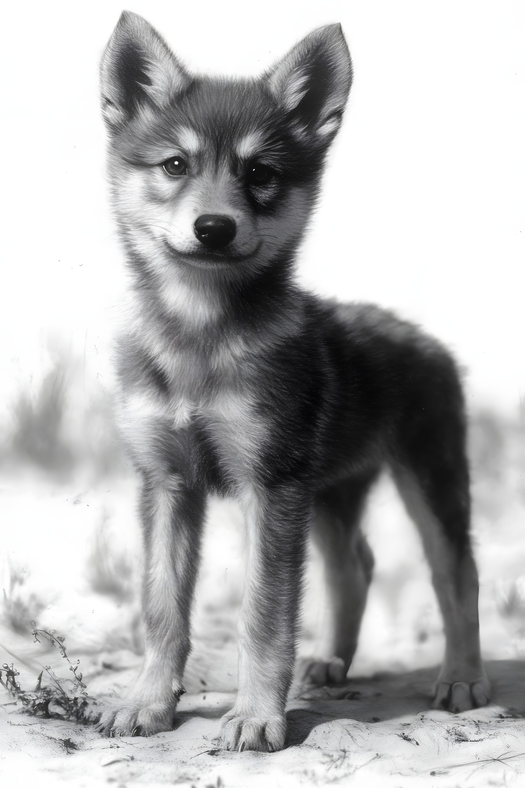 Dog, Vertebrate, Carnivores, Snout, Monochrome photography, Black and white, Canidae, Monochrome, Sled dog, Fur, Puppy, Canis, Northern Inuit Dog, Wolfdog, Toy dog, Ancient dog breeds, Rare dog breed