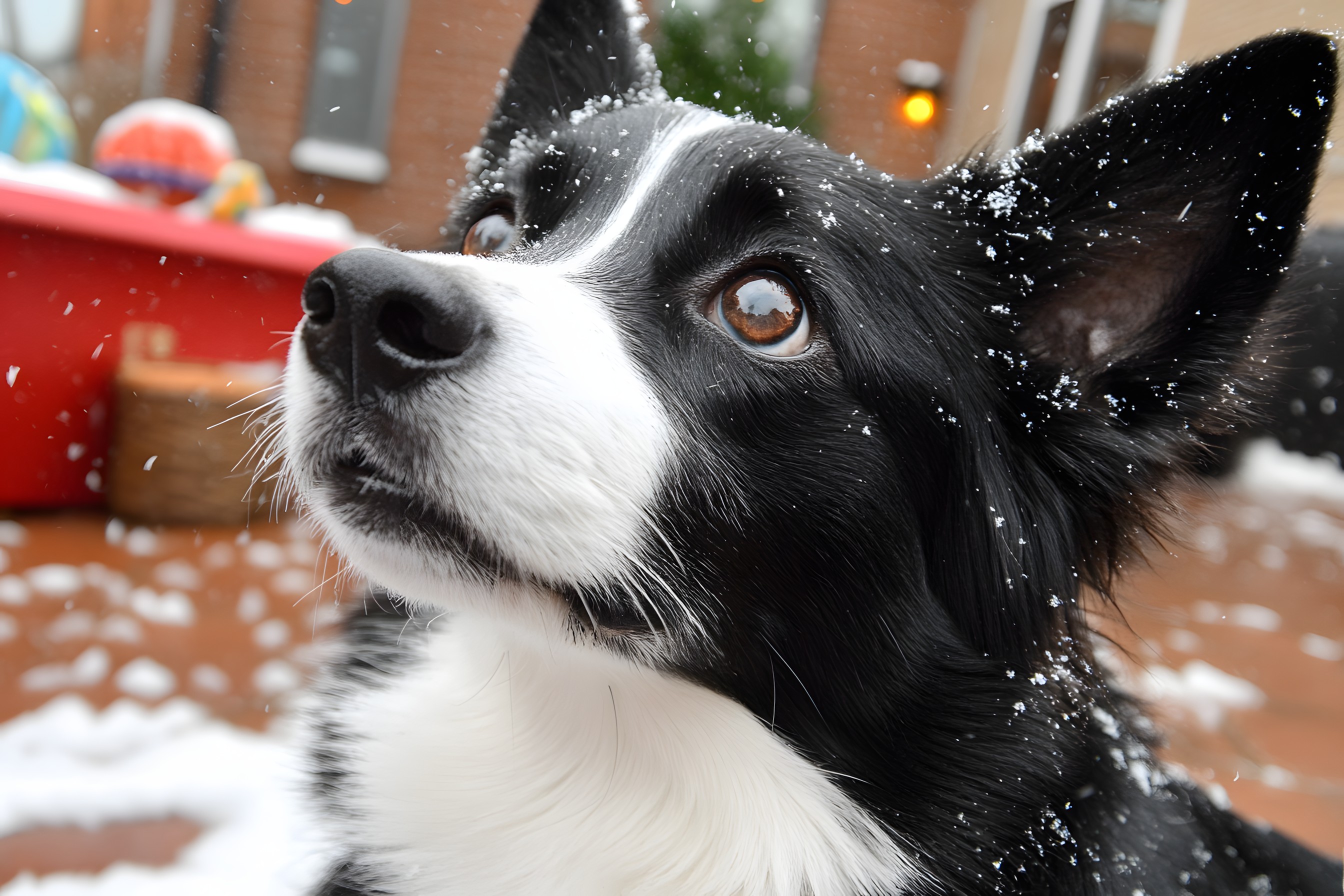 Dog, Carnivores, Vertebrate, Snout, Black, Terrestrial animal, Fur, Whiskers, Herding dog, Working animal, Canidae, Border Collie, Karelian Bear Dog, Snow, McNab dog