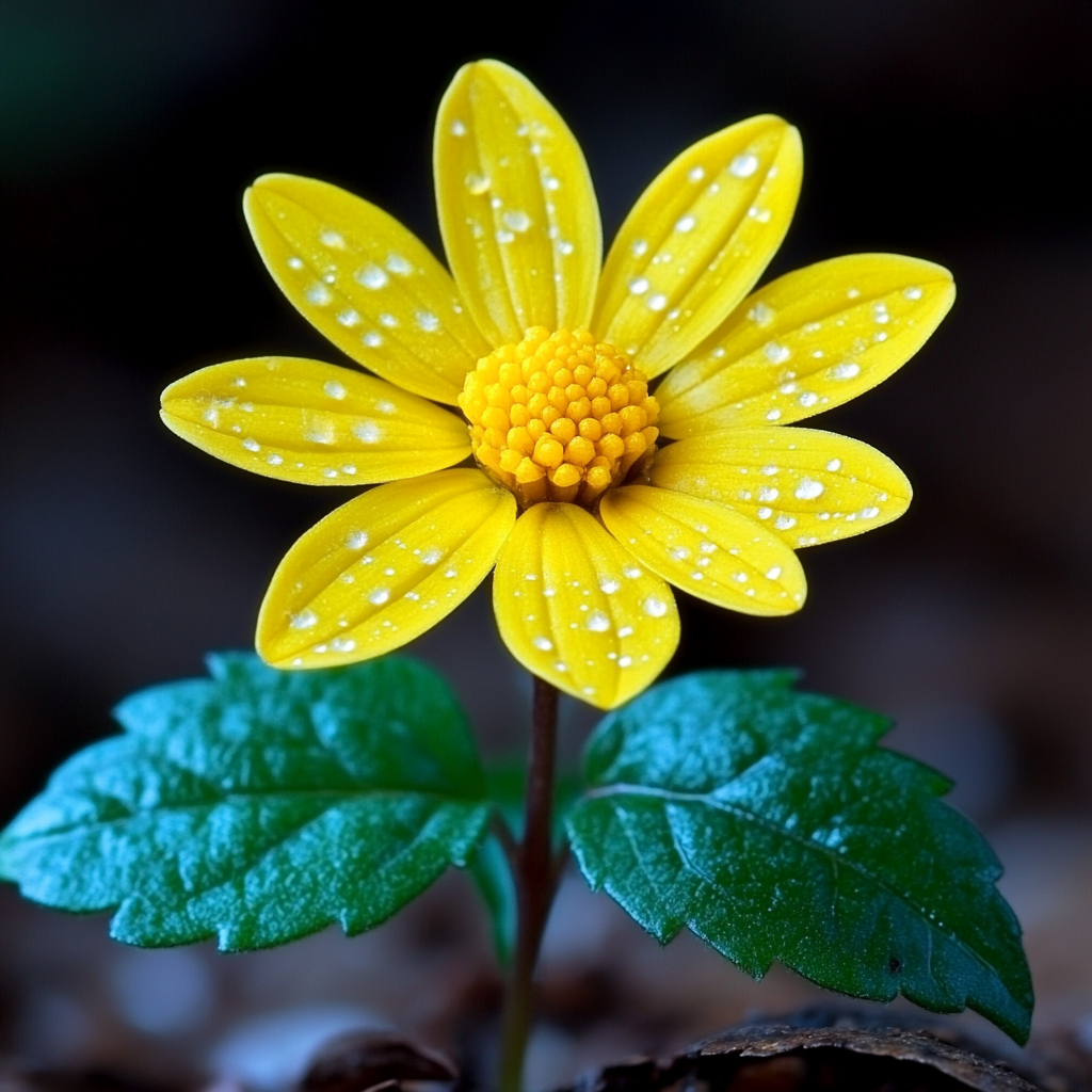 Flower, Petal, Yellow, Close-up, Flowering plant, Macro photography, Pedicel, Herbaceous plant, Plant stem, Daisy family, Moisture, Dew, Wildflower, Forb, Pollen, Perennial plant, Sunflowers, Dicotyledon