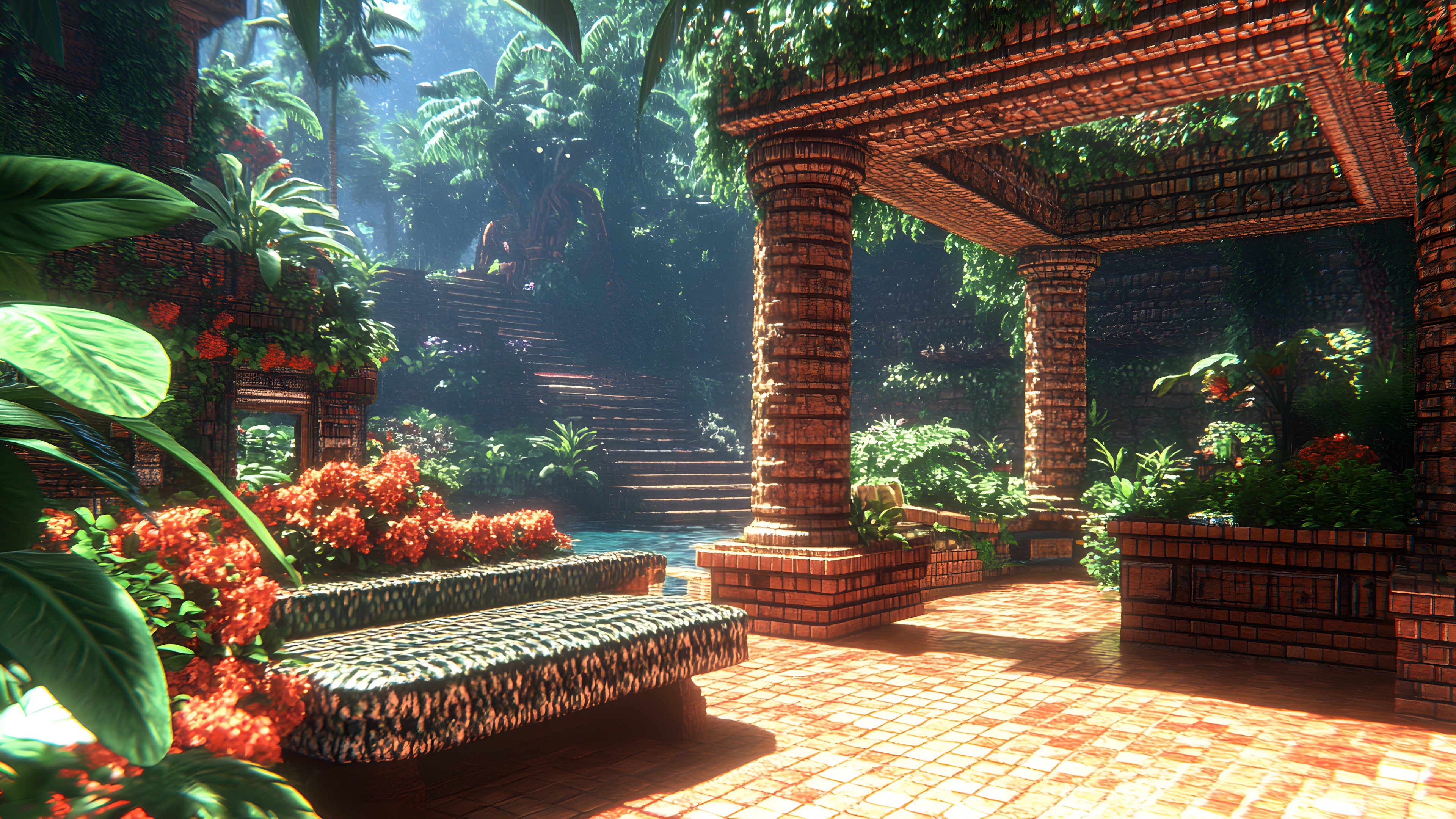 Garden, Jungle, Column, Palm trees, Landscaping, Botanical garden, Eco hotel