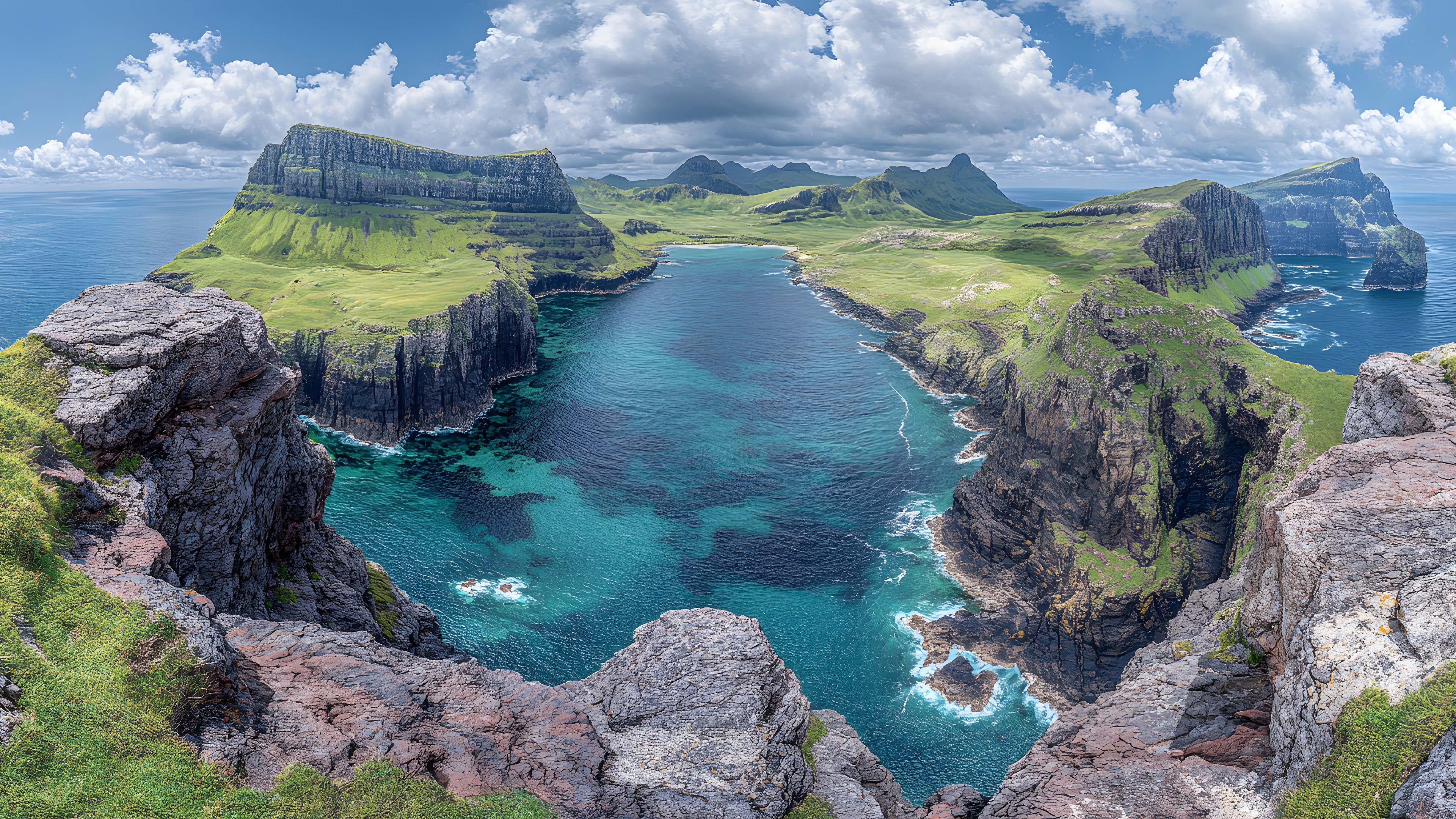 Water, Body of water, Mountain, Natural landscape, Coast, Coastal and oceanic landforms, Rock, Terrain, Sea, Cloud, Headland, Highland, Geological formation, Watercourse, Promontory, Ocean, Cliff, Lake, Tourist attraction, Geology