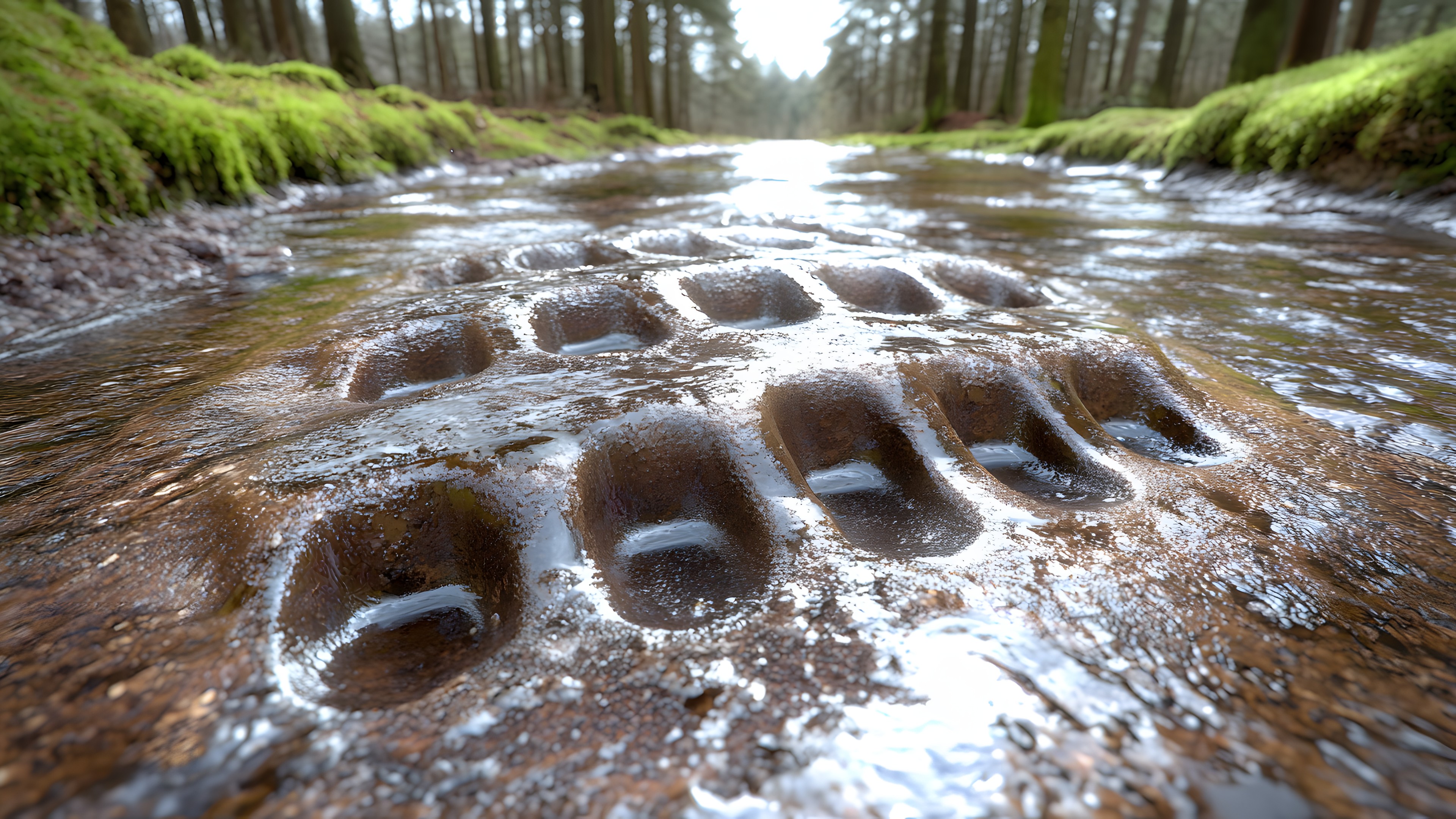 Stream, Fluvial landforms of streams, Riparian zone, Wetland, Creek, Mountain river, Stream bed, Arroyo, Spring, Riparian forest