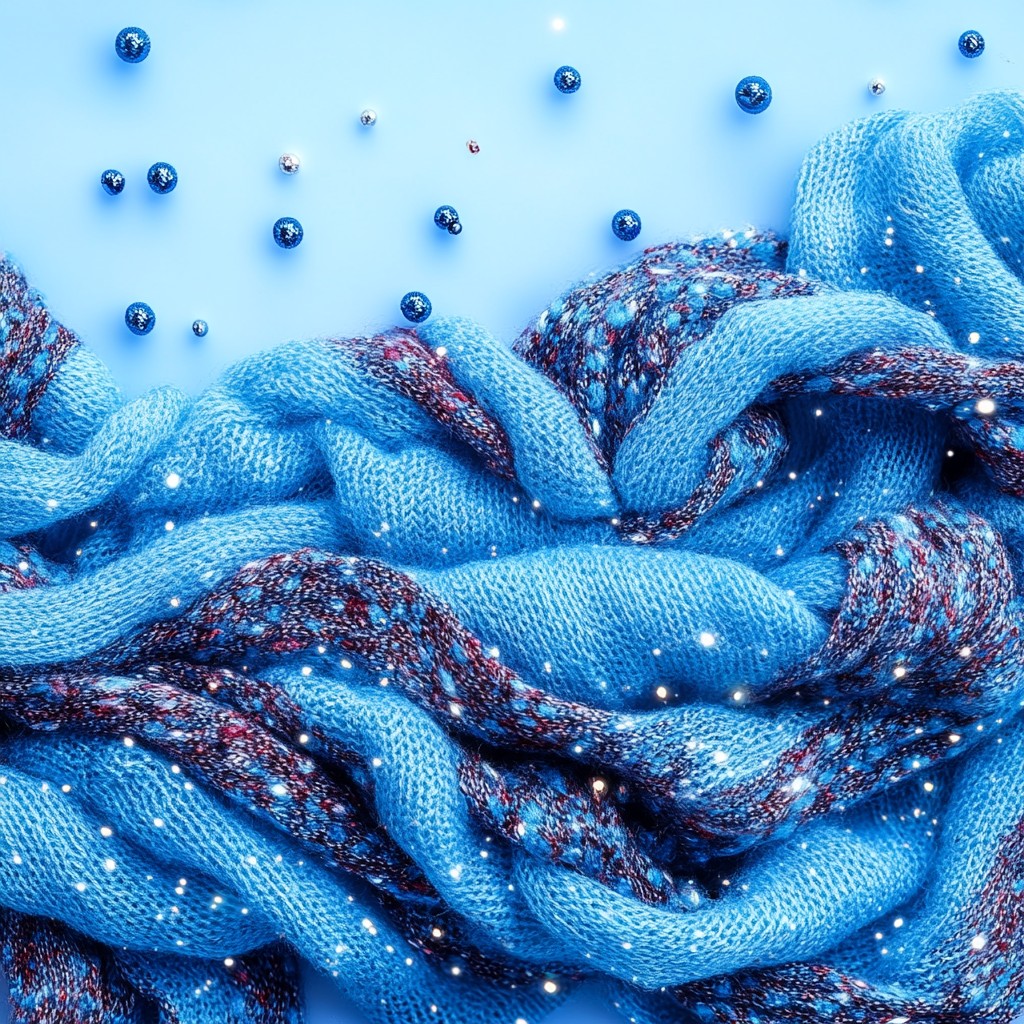 Blue, Creative arts, Natural material, Shawl, Pattern, Embellishment