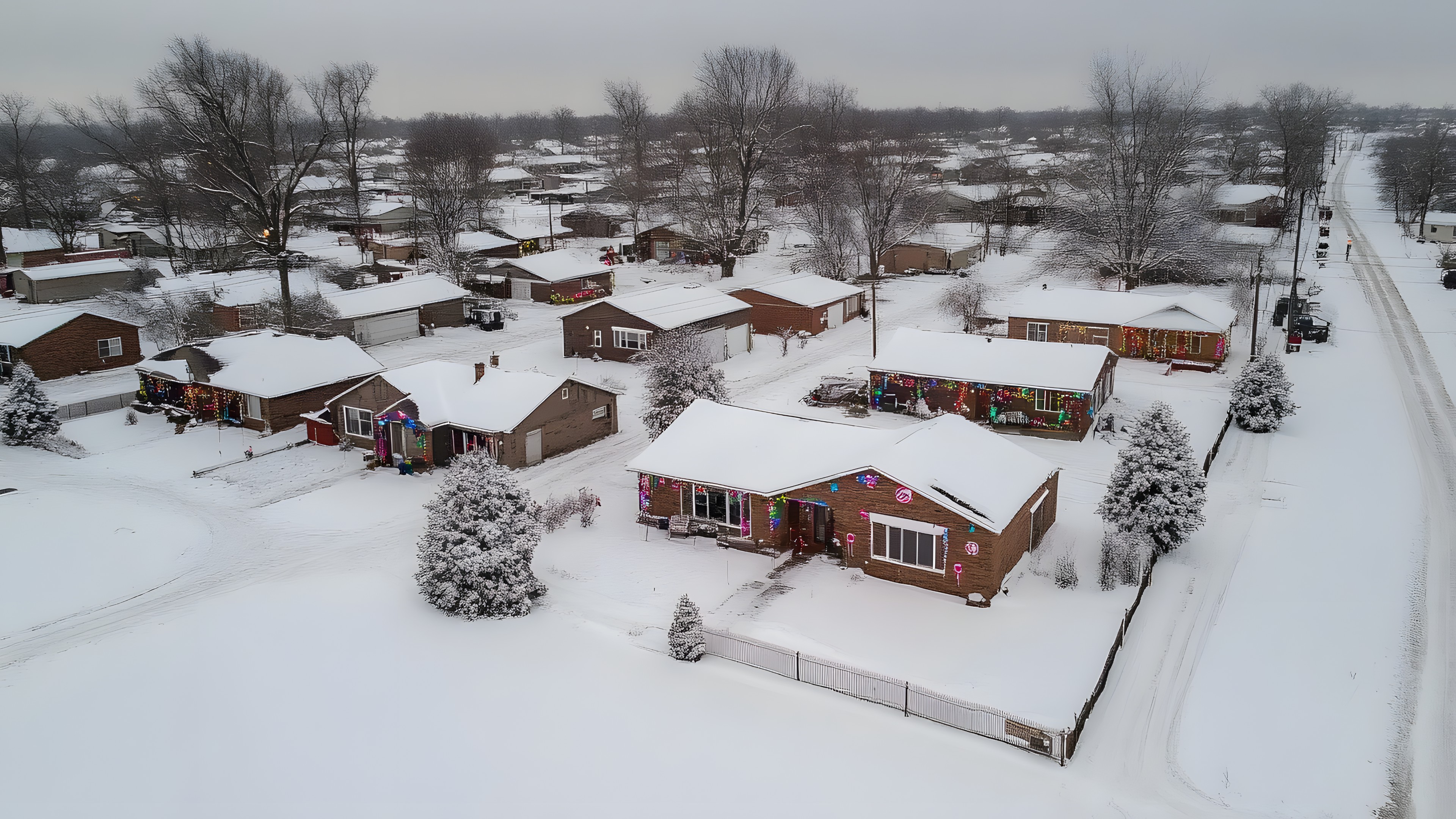 Snow, Winter, Residential area, House, Neighbourhood, Home, Roof, Cottage, Freezing, Human settlement, Suburb, Slope, Precipitation, Sugar shack, Village, Ice, Blizzard, Ski resort, Winter storm, Frost