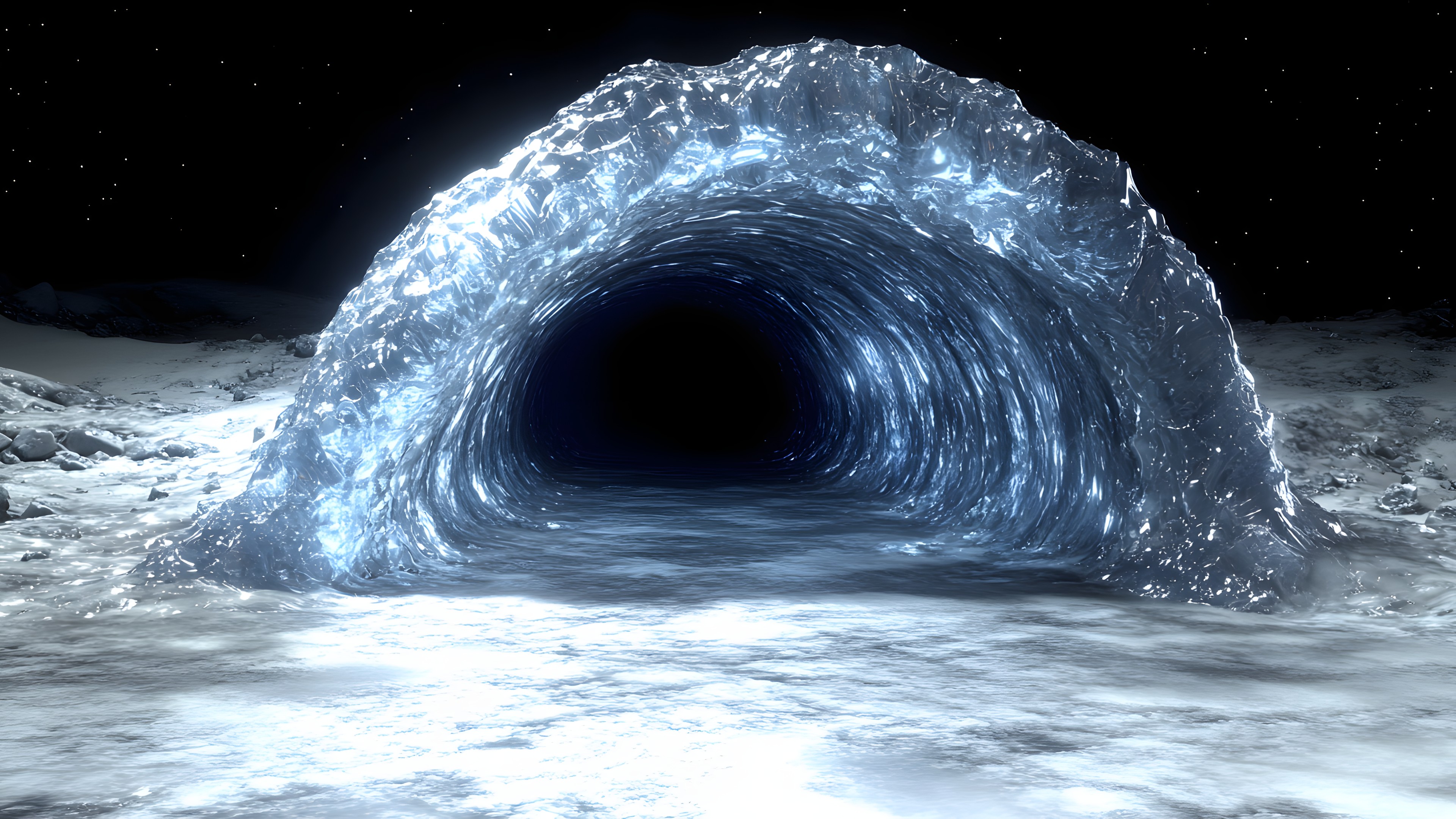 Liquid, Ice cave, Ice, Glacier cave, Cave, Sea cave, Tunnel, Freezing, Winter, Wave