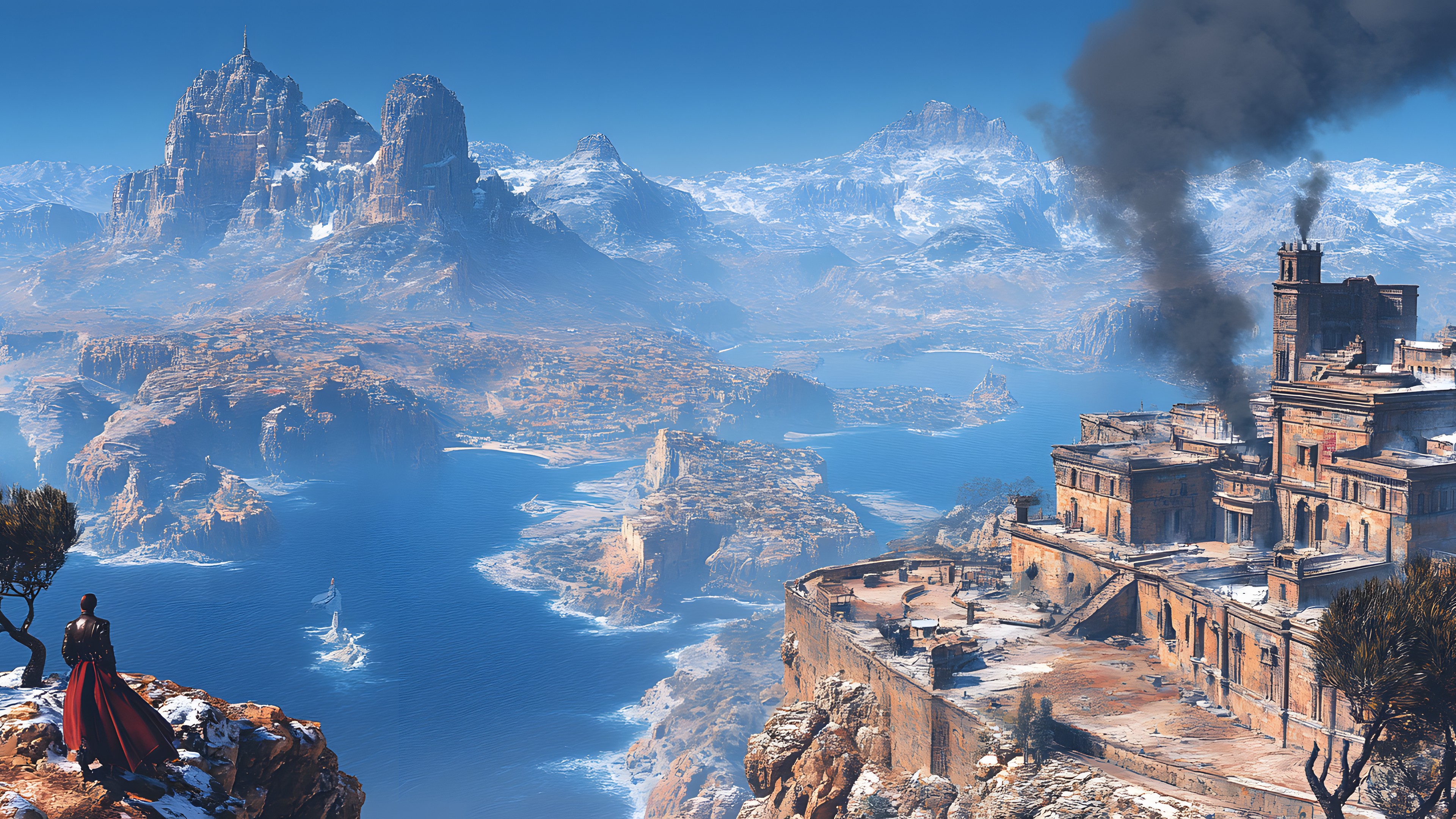 Game, Mountain range, PC game, Winter, Video Game Software, Strategy video game, Digital compositing, Cliff, Alps, Glacial landform, Mountain Village, Action-adventure game, Castle, Animation, Headland, Massively multiplayer online role-playing game