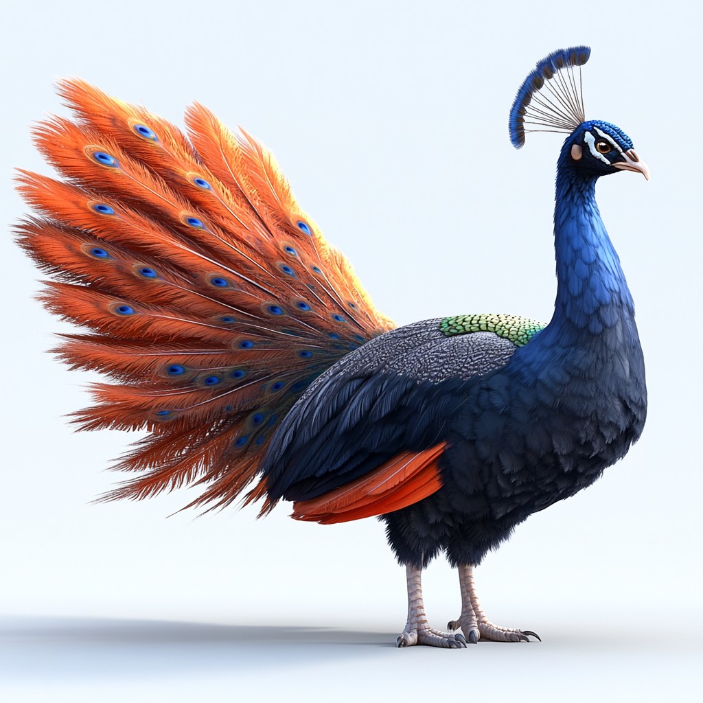 Bird, Peafowl, Landfowl, Phasianidae, Beak, Wing, Feather, Tail, Natural material, Animation, Claw