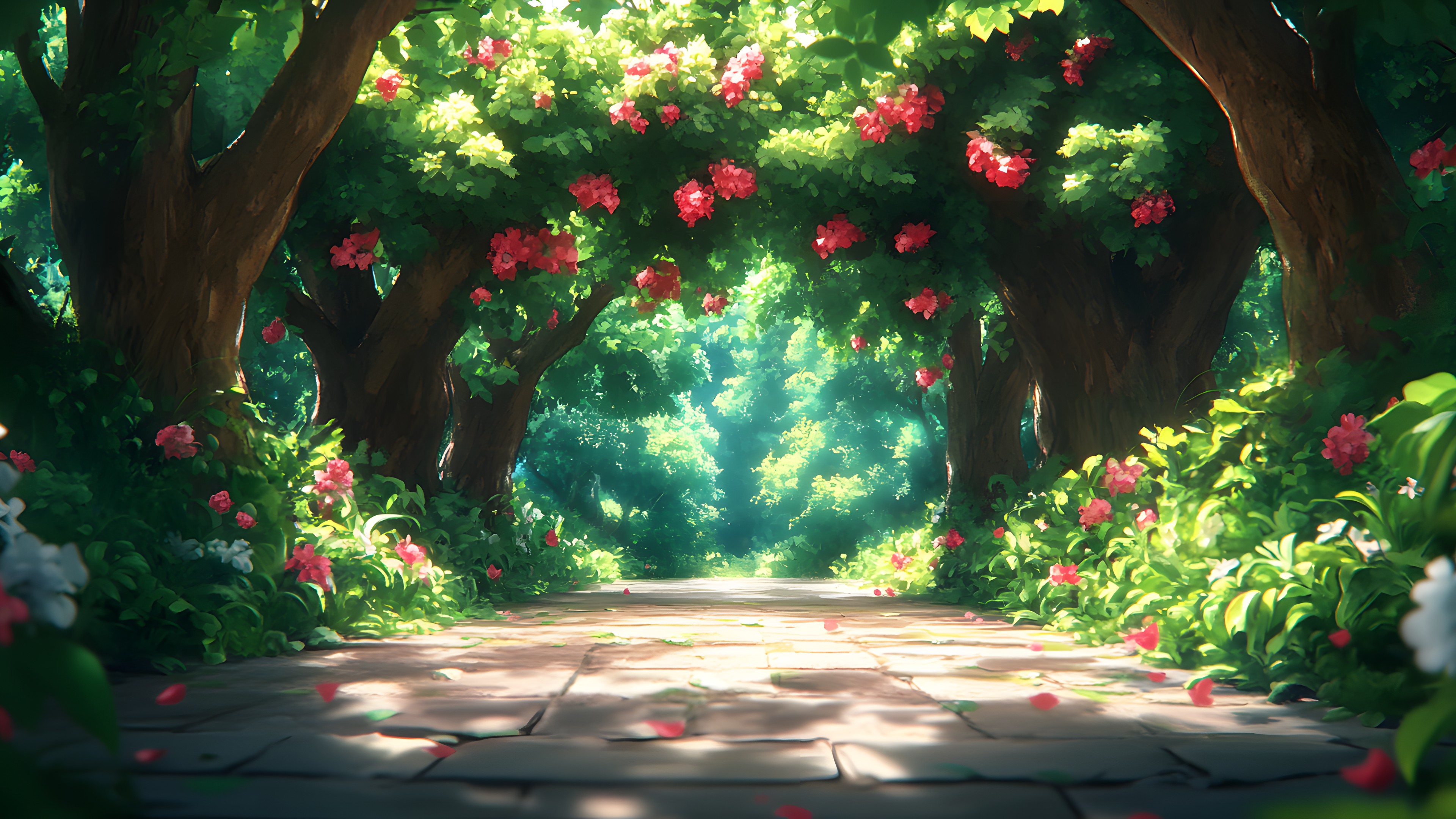 Garden, Animation, Geraniums