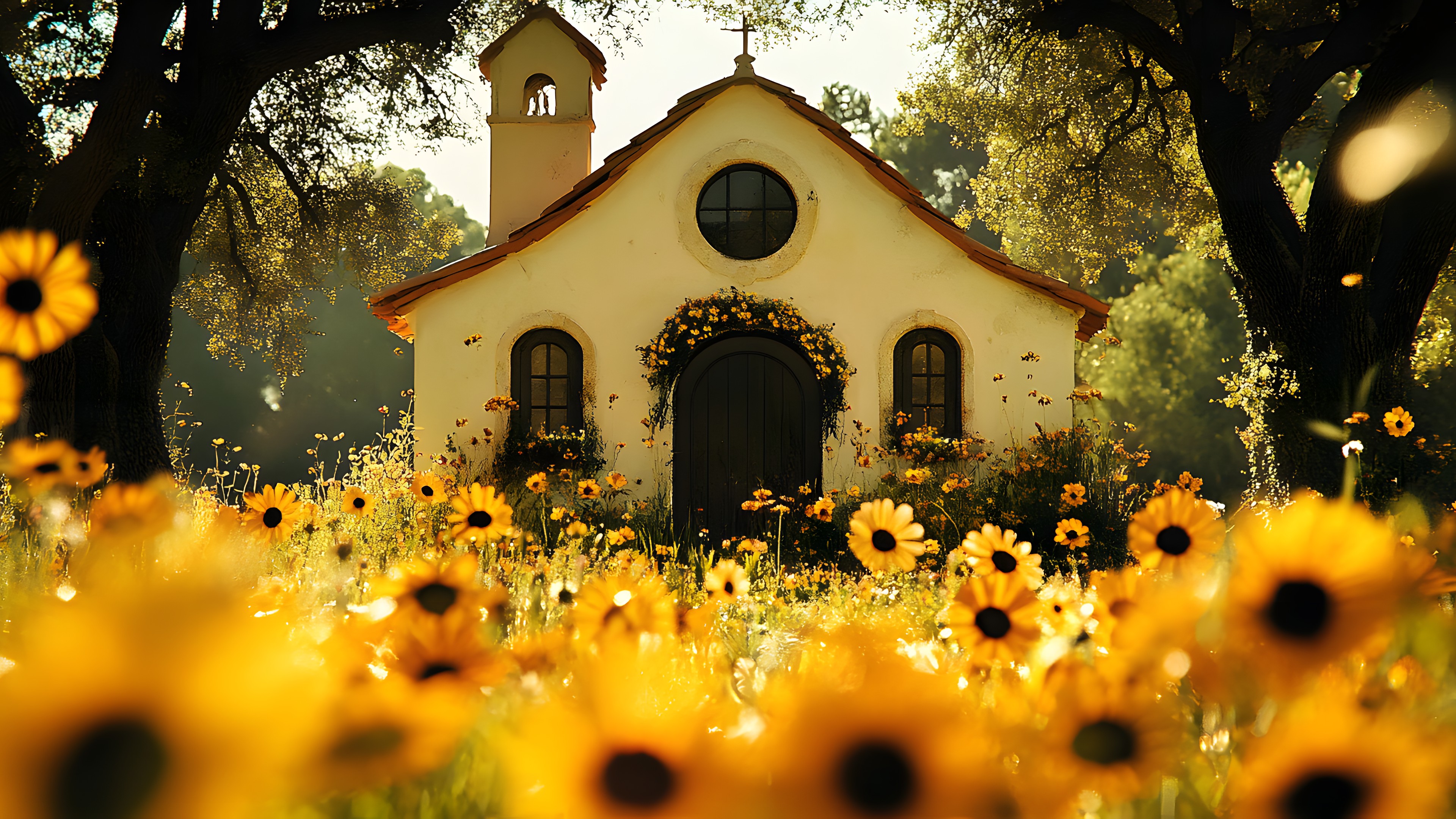 Yellow, Garden, Cottage, Wildflower, Garden buildings, Plantation